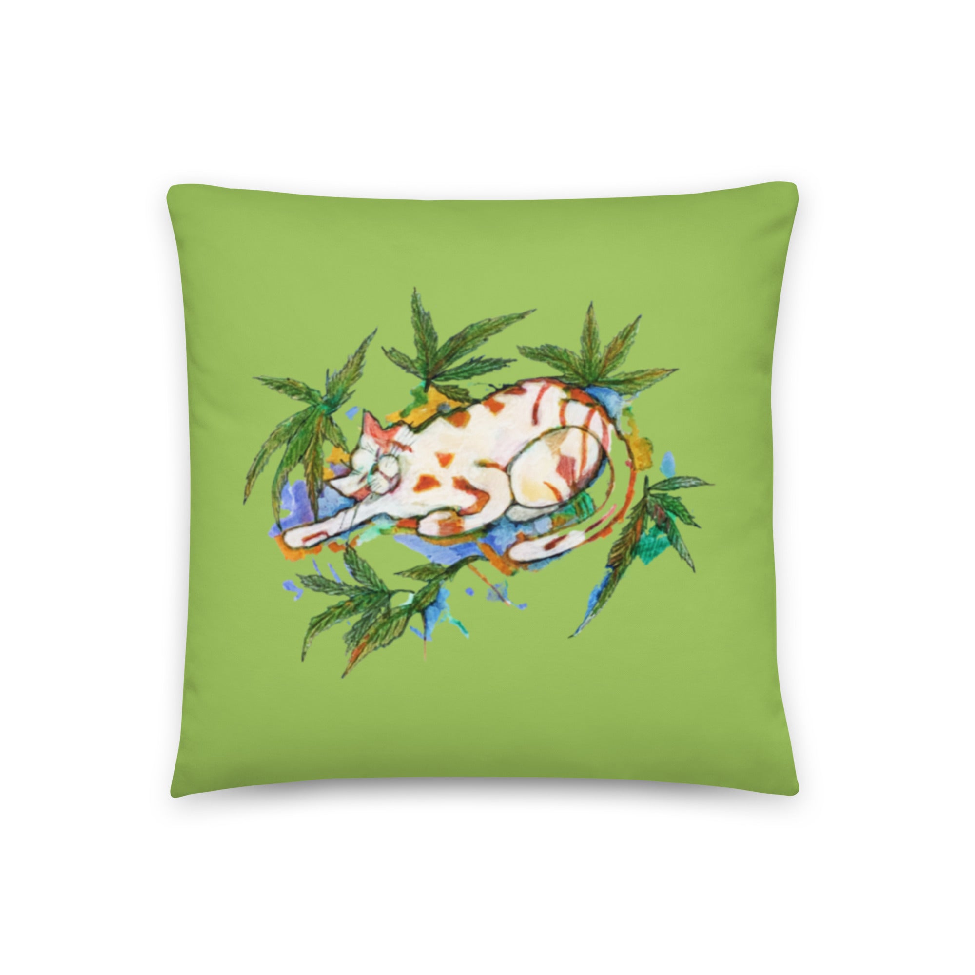Cannabis Cat Pillow - Art Love Decor