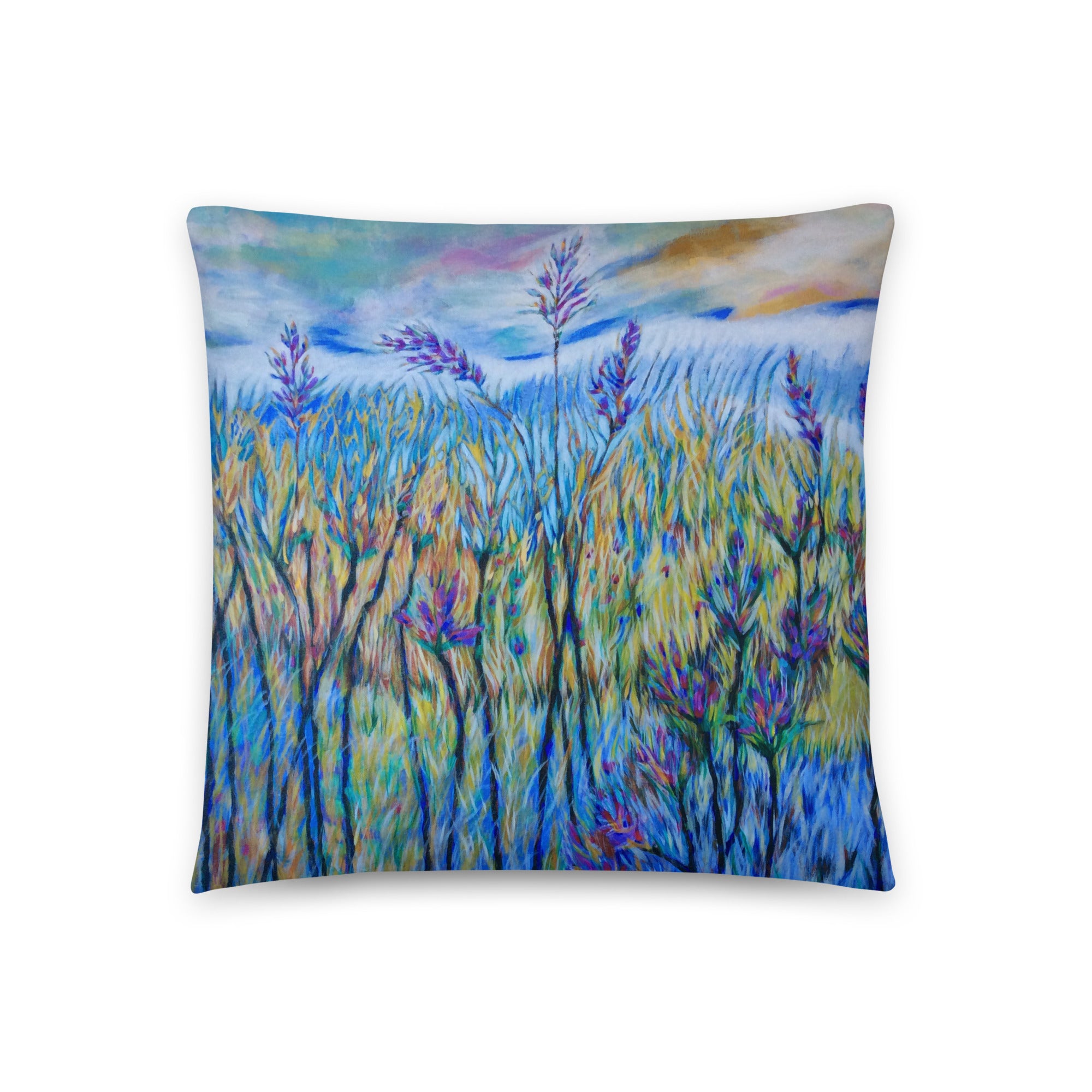 Blue Thistle Pillow - Art Love Decor