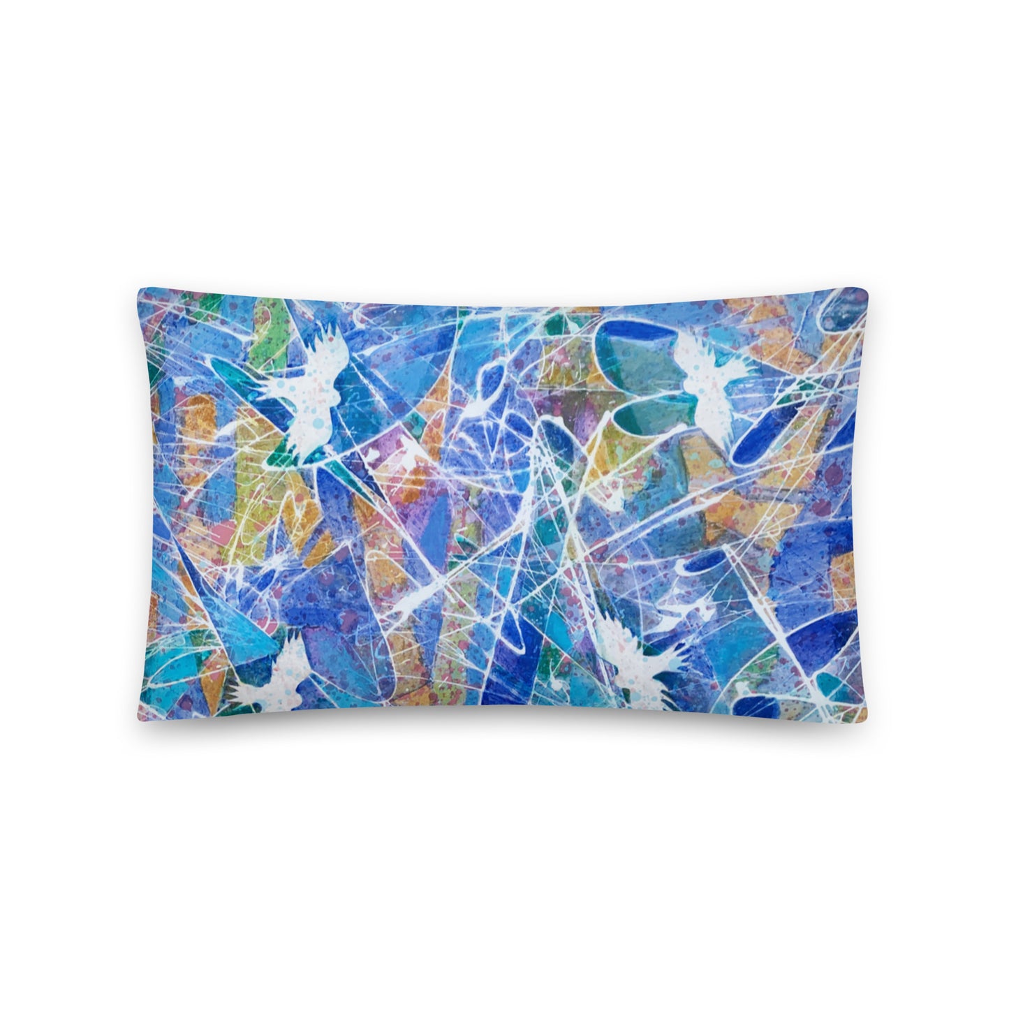 Flight Birds Blue Pillow
