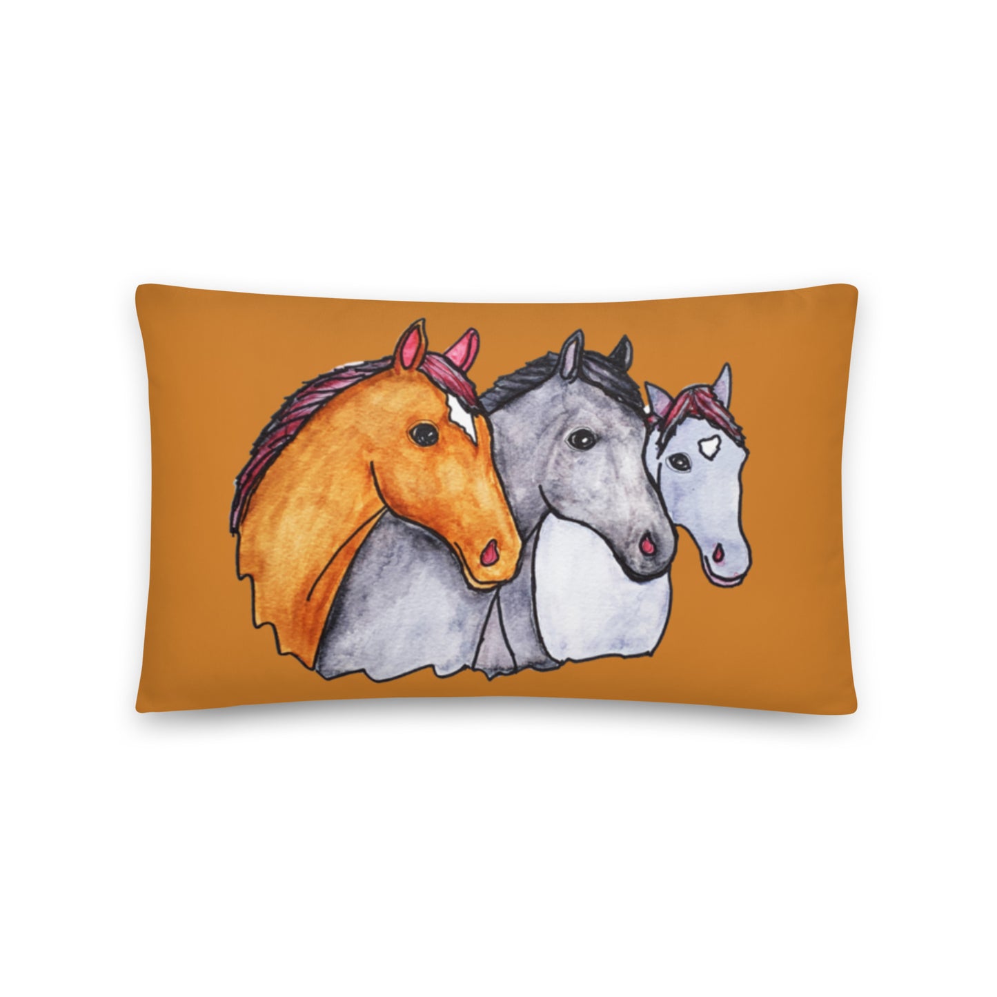 Three Horses Basic Pillow