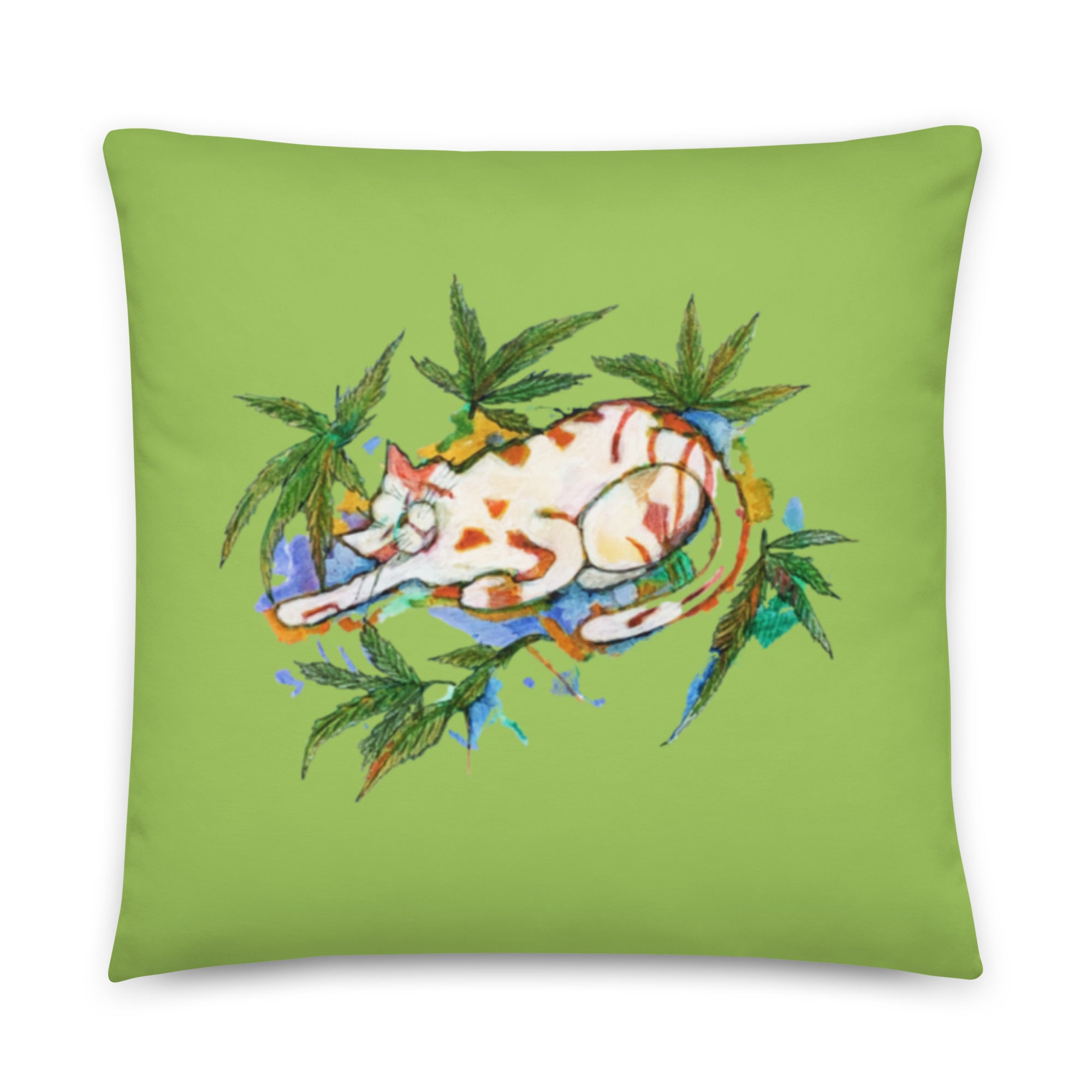 Cannabis Cat Pillow - Art Love Decor