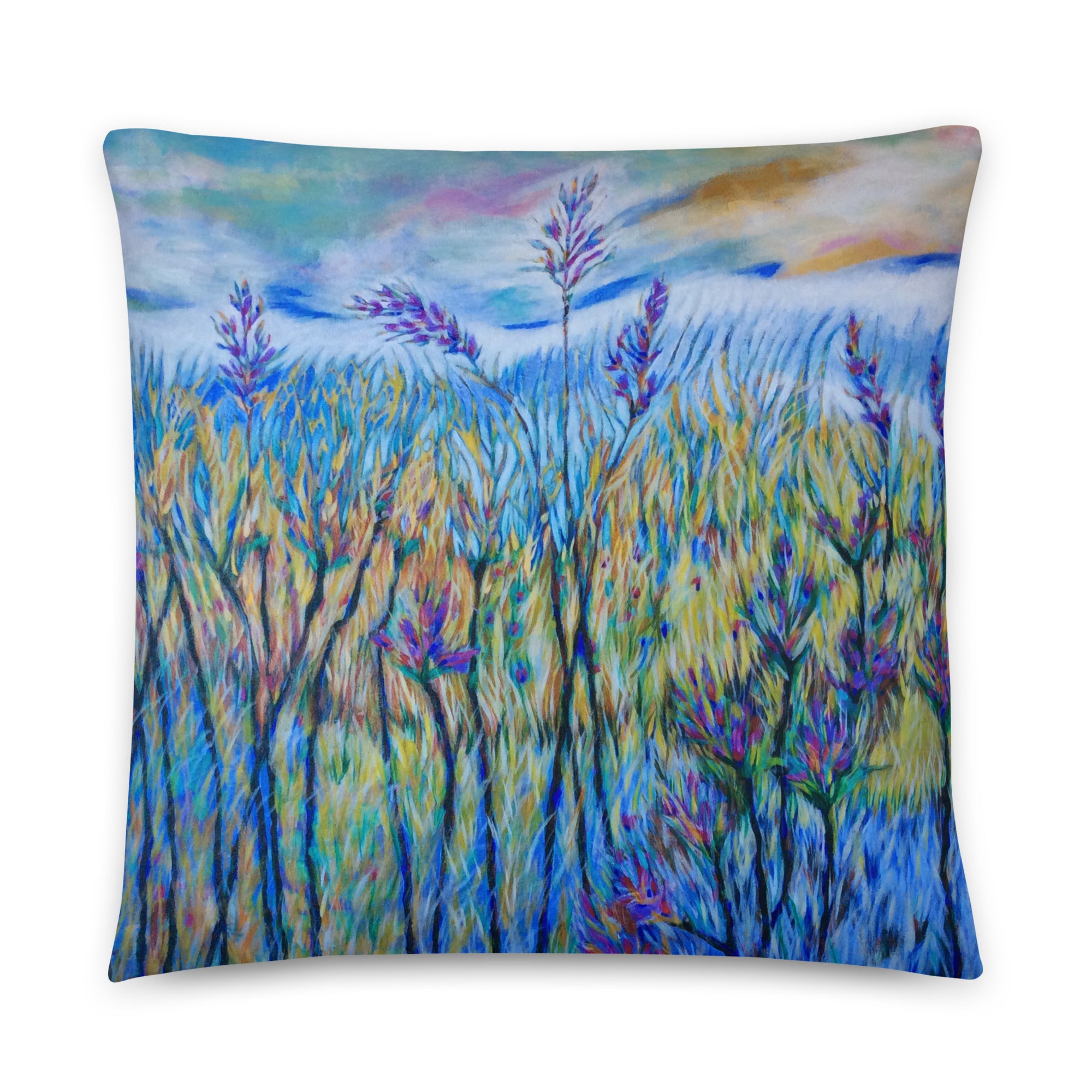 Blue Thistle Pillow - Art Love Decor