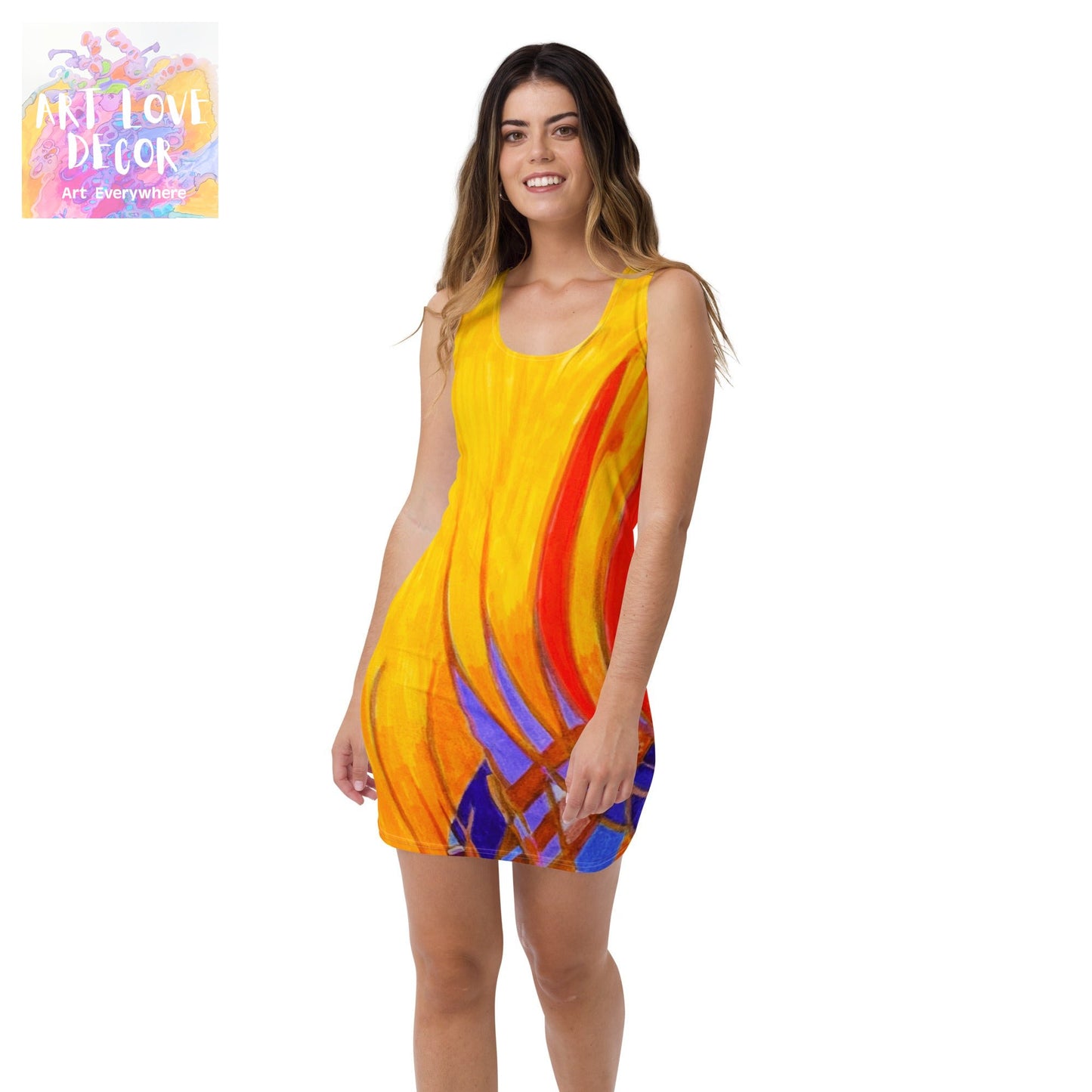 Running Late Abstract Dress - Art Love Decor