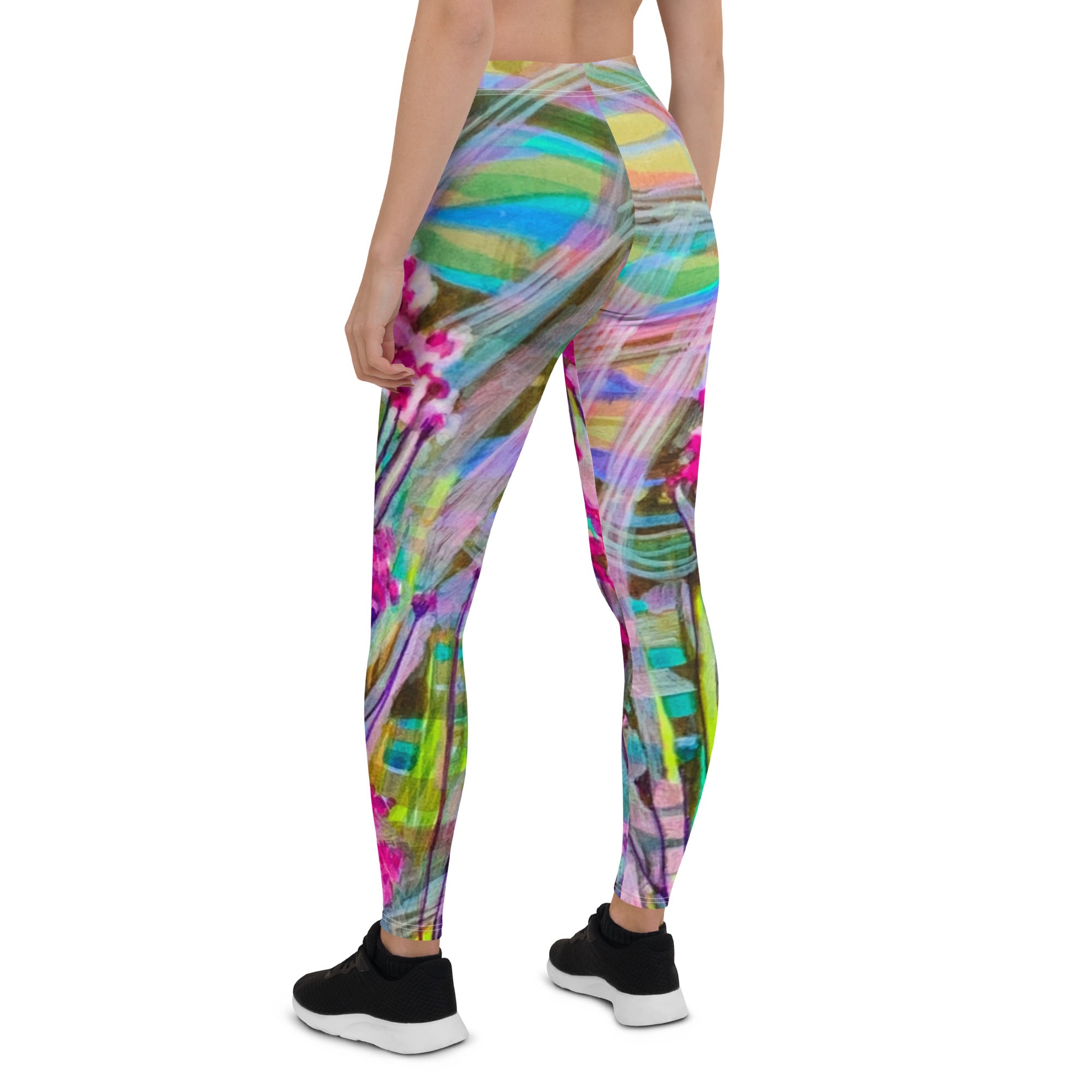Blooming Pinks Abstract Leggings - Art Love Decor