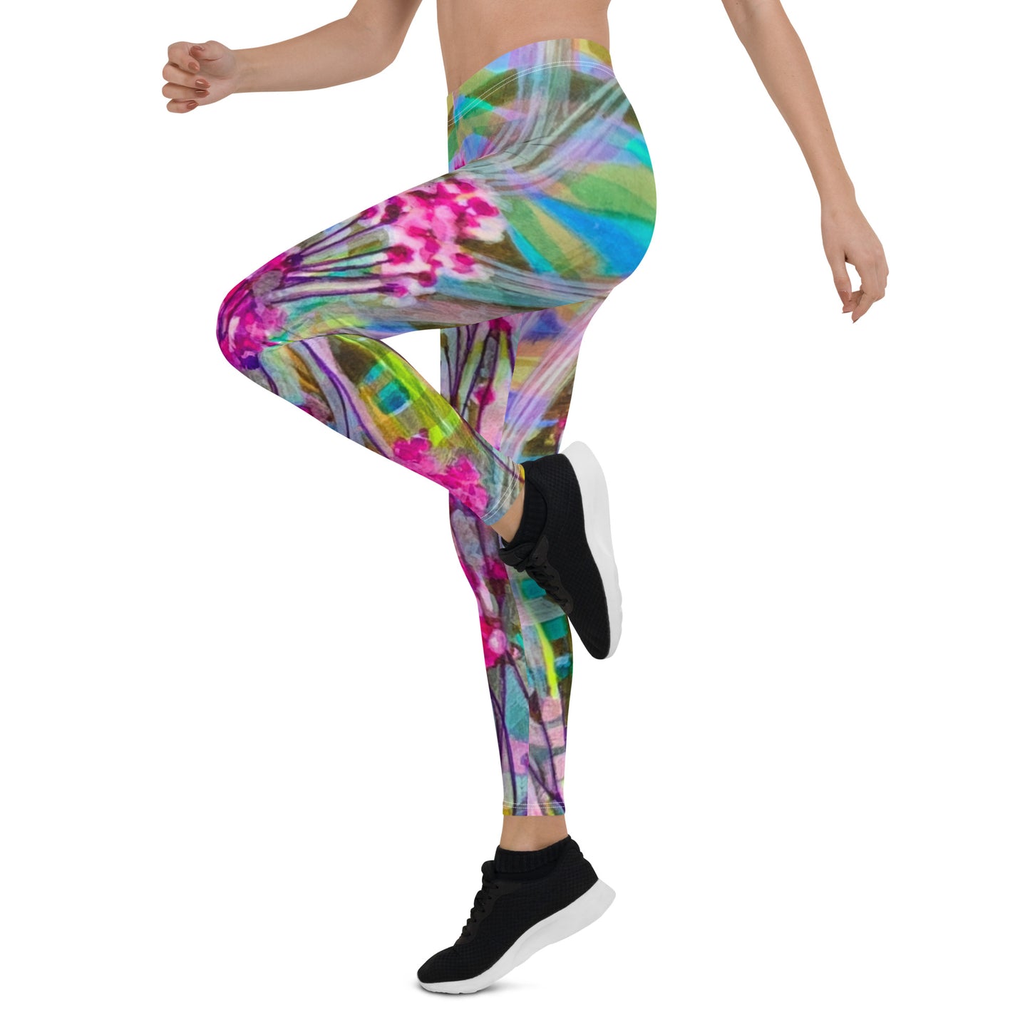 Blooming Pinks Abstract Leggings