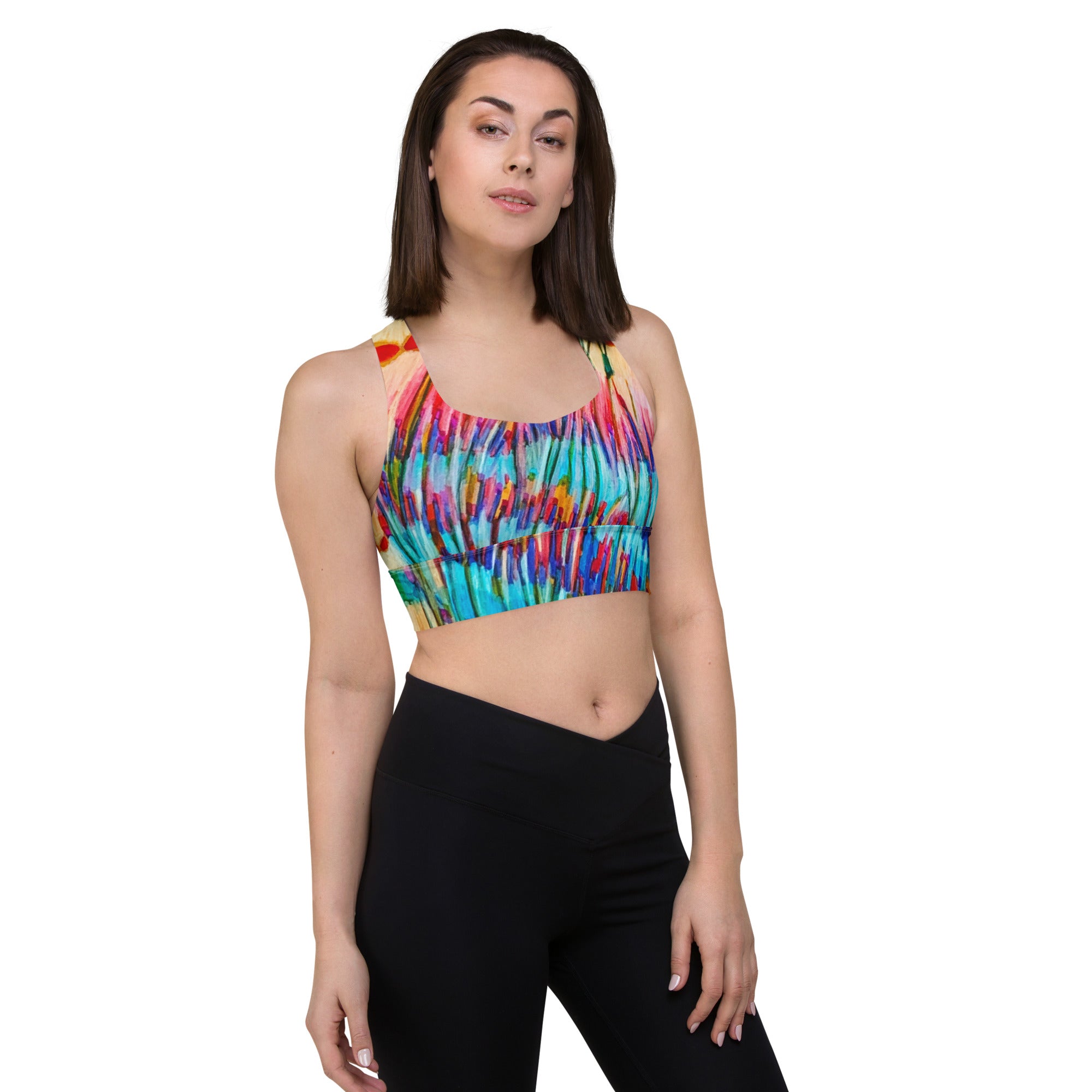 Common Ground Abstract Longline sports bra - Art Love Decor