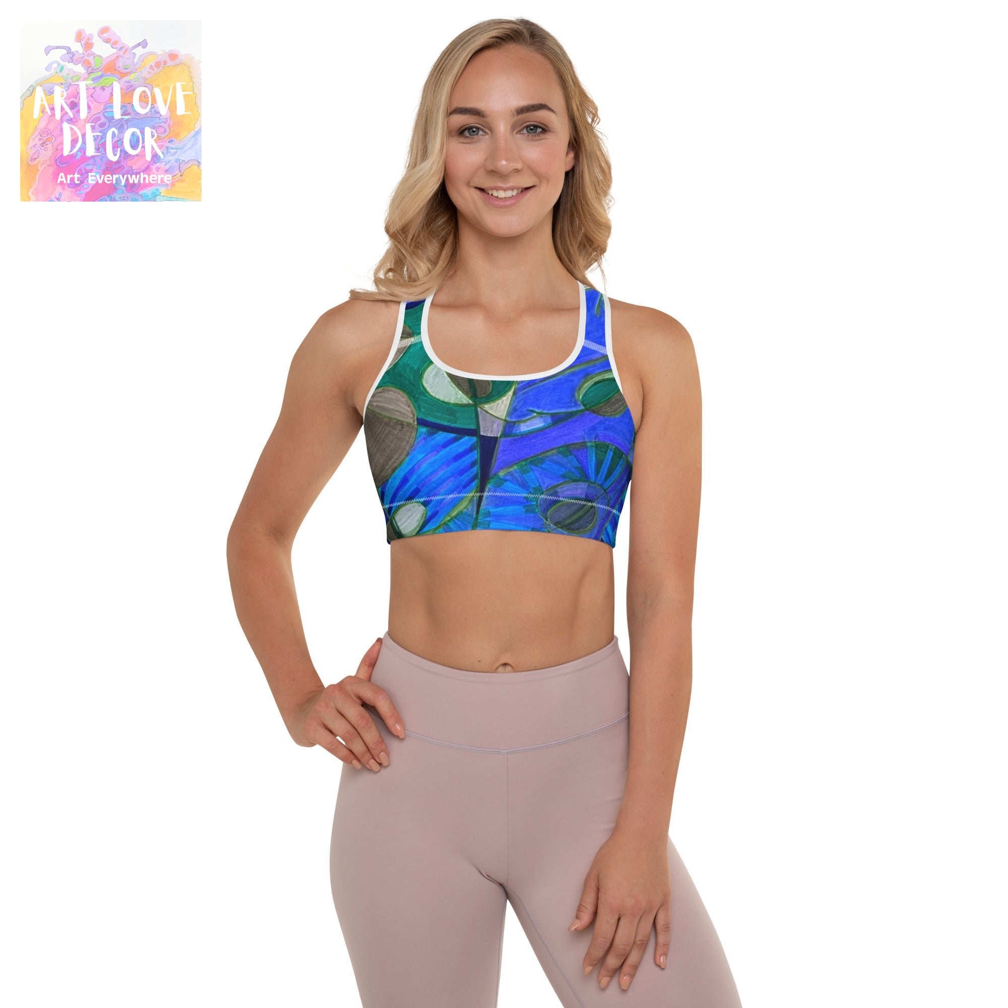 Knot Anymore Abstract Padded Sports Bra - Art Love Decor