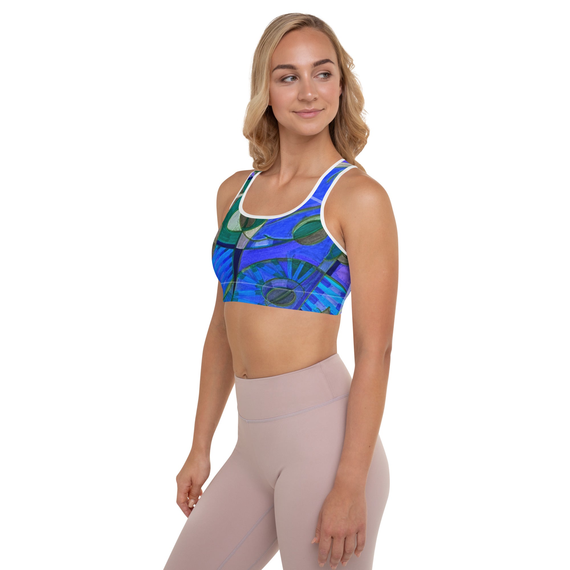 Knot Anymore Abstract Padded Sports Bra - Art Love Decor