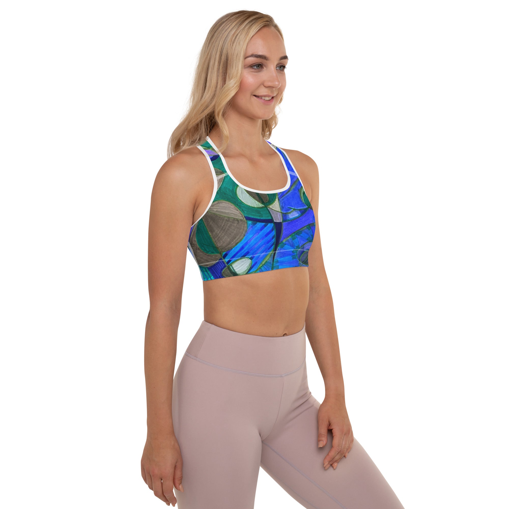 Knot Anymore Abstract Padded Sports Bra - Art Love Decor