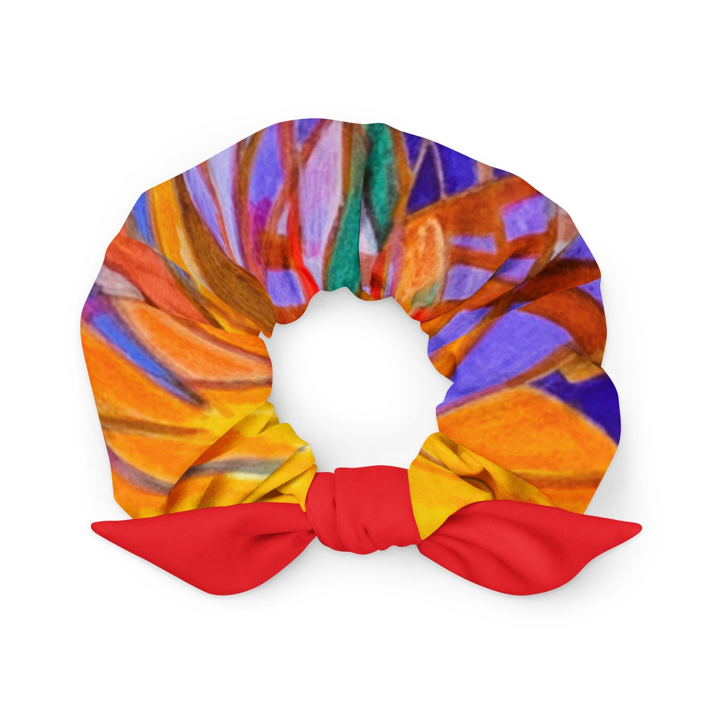 Running Late Abstract Recycled Scrunchie