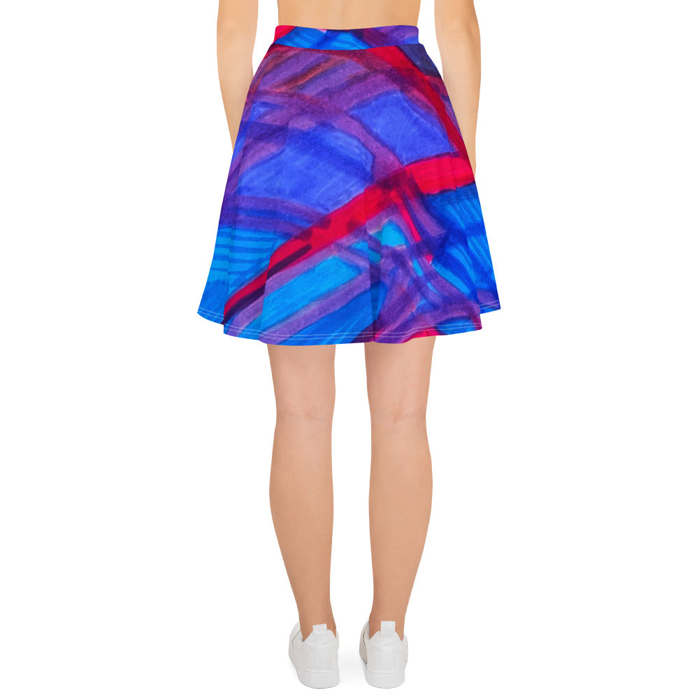 Hanging Around Abstract Skater Skirt