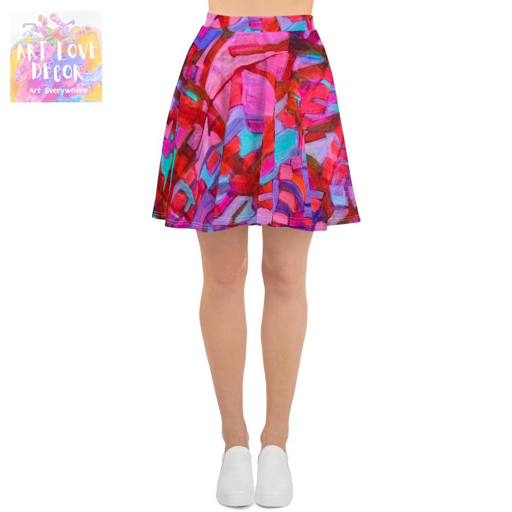 Separation Abstract Skater Skirt