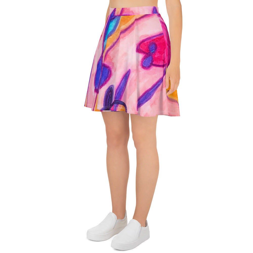 Treble Clef Abstract Skater Skirt - Art Love Decor
