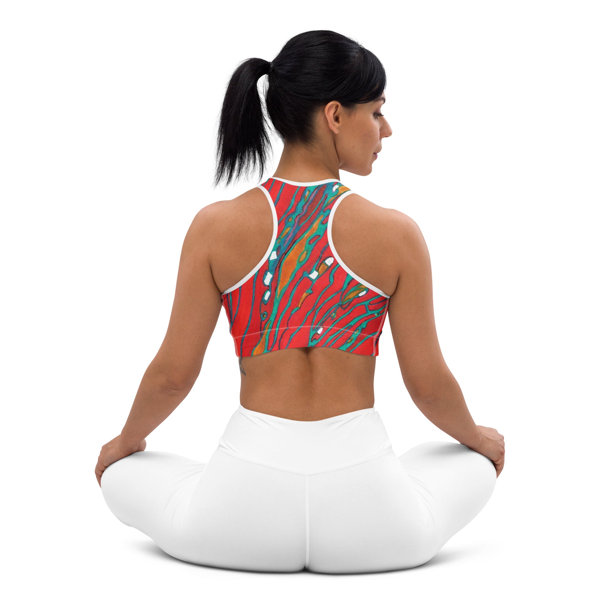 August Abstract Sports bra - Art Love Decor