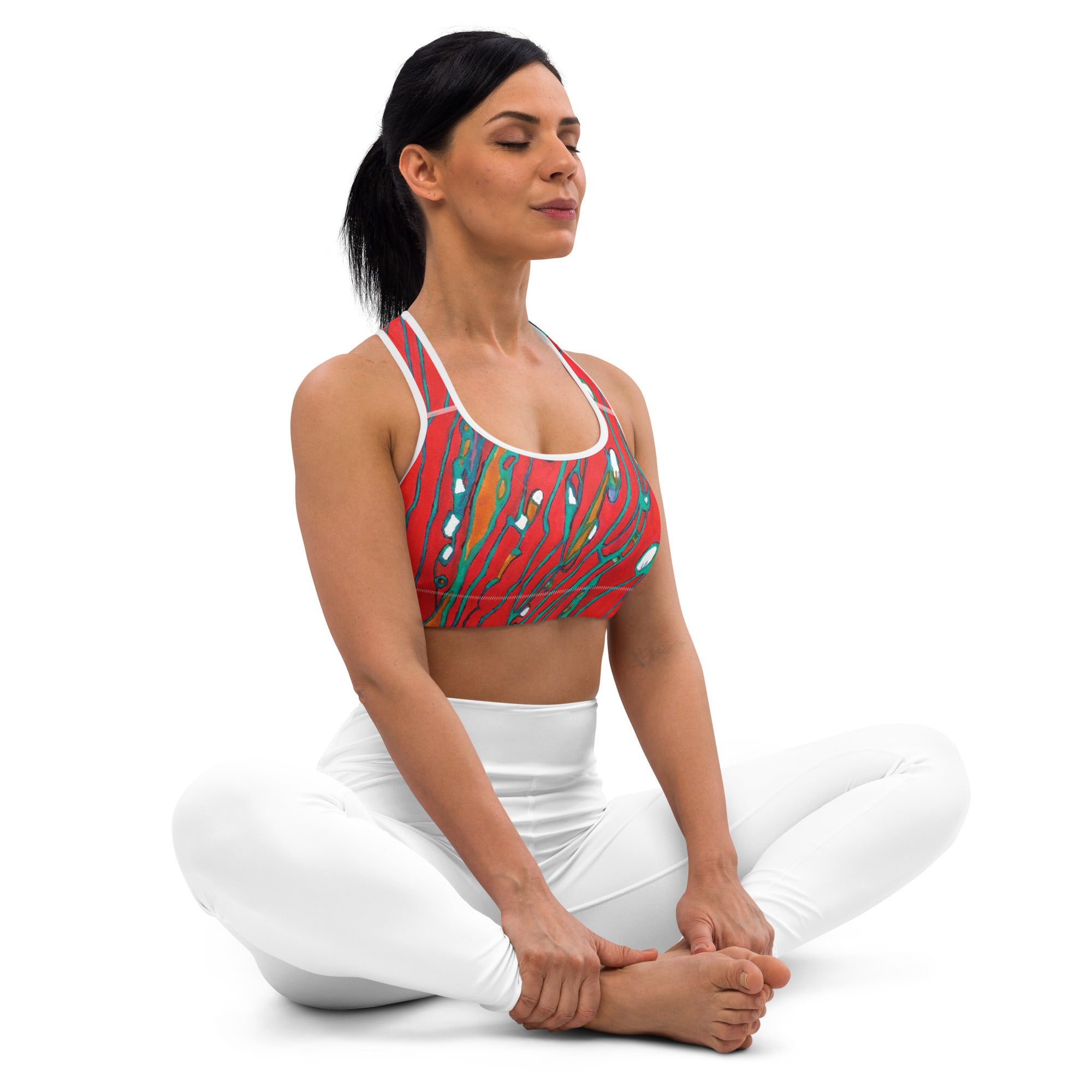 August Abstract Sports bra - Art Love Decor