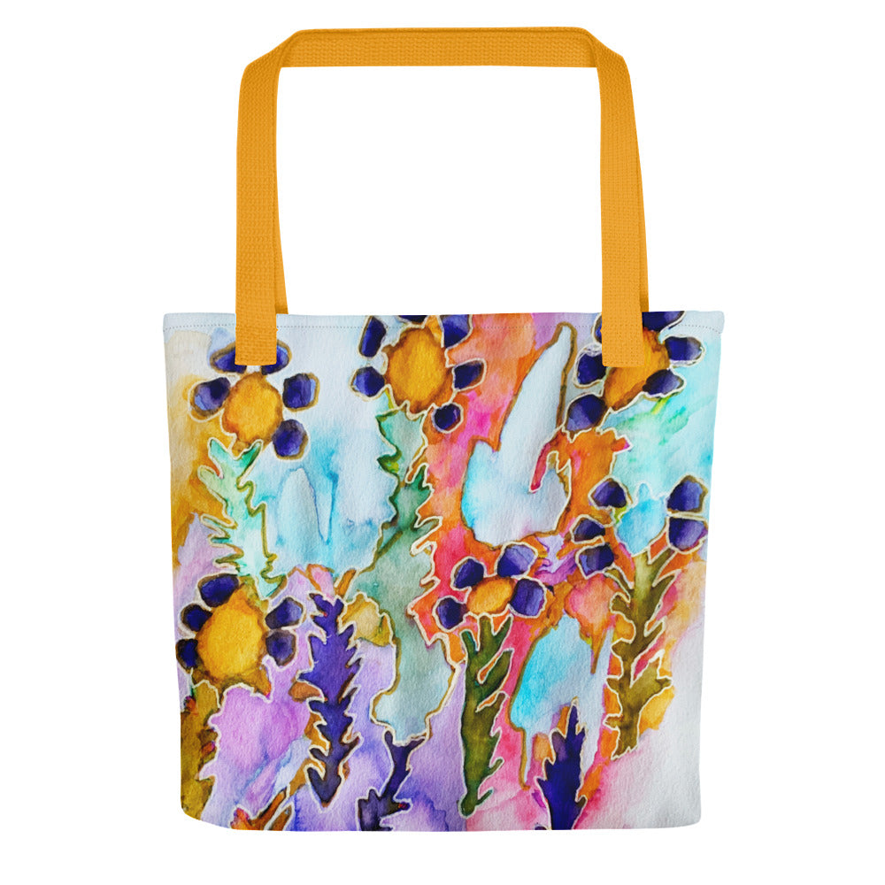 Dark Blooms Abstract Tote Bag - Art Love Decor