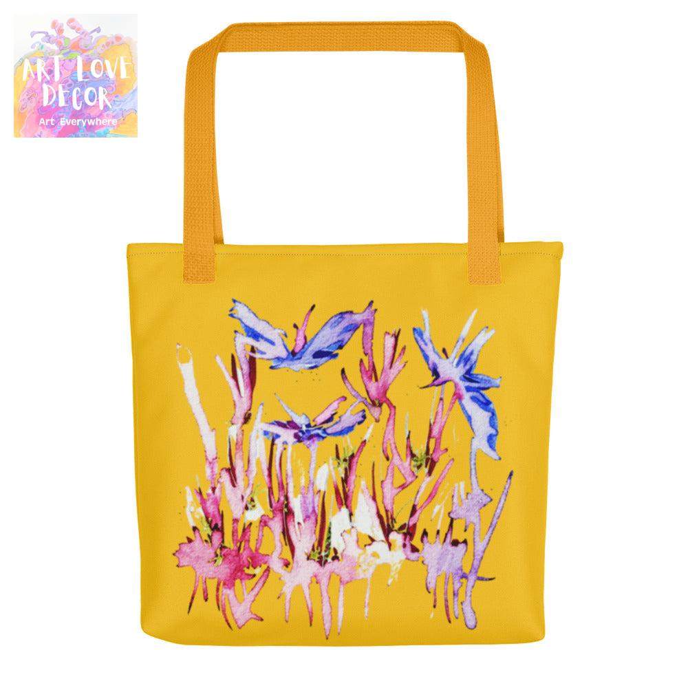 Blue Butterflies Abstract Tote bag - Art Love Decor