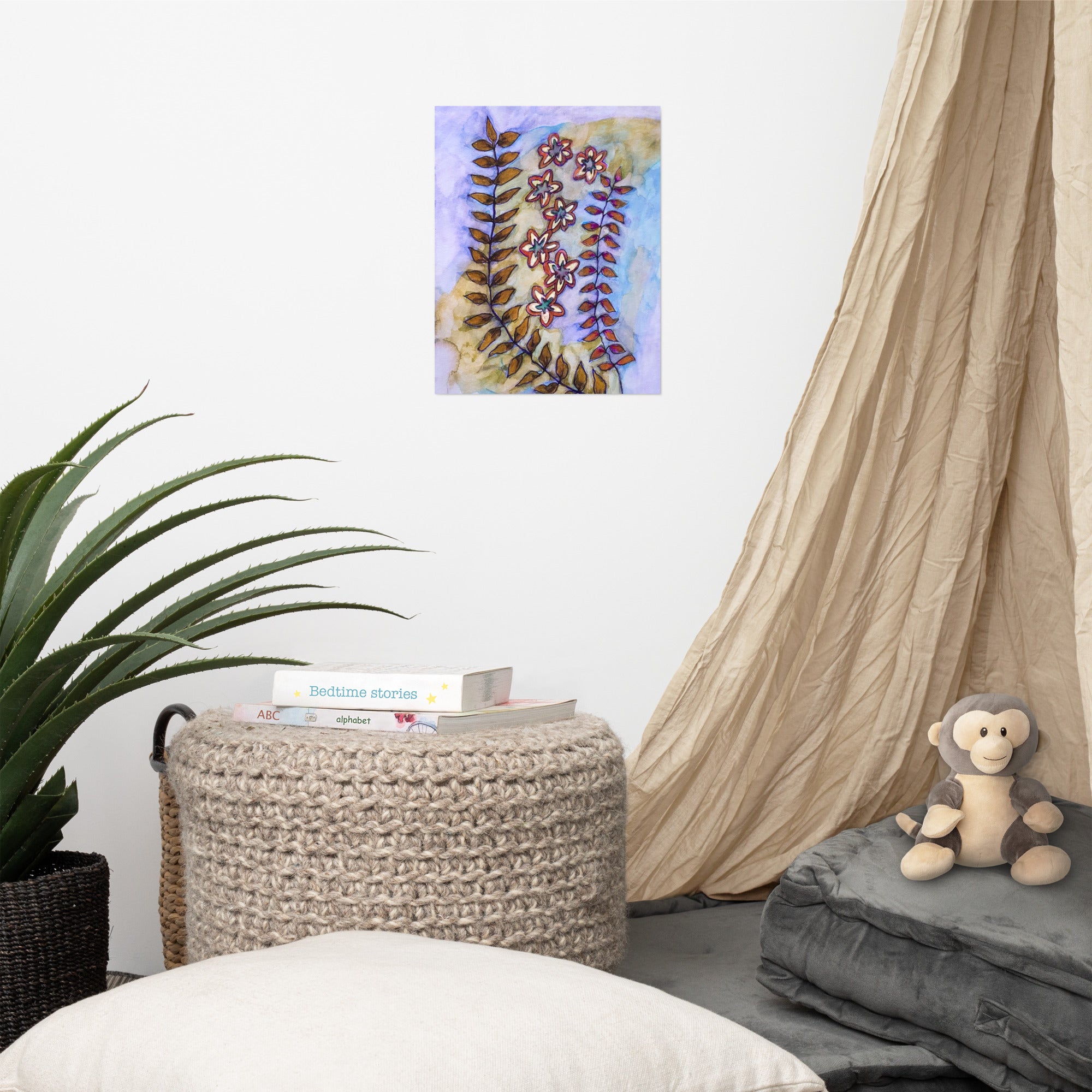 Flower Friend Leaves Poster Unframed - Art Love Decor