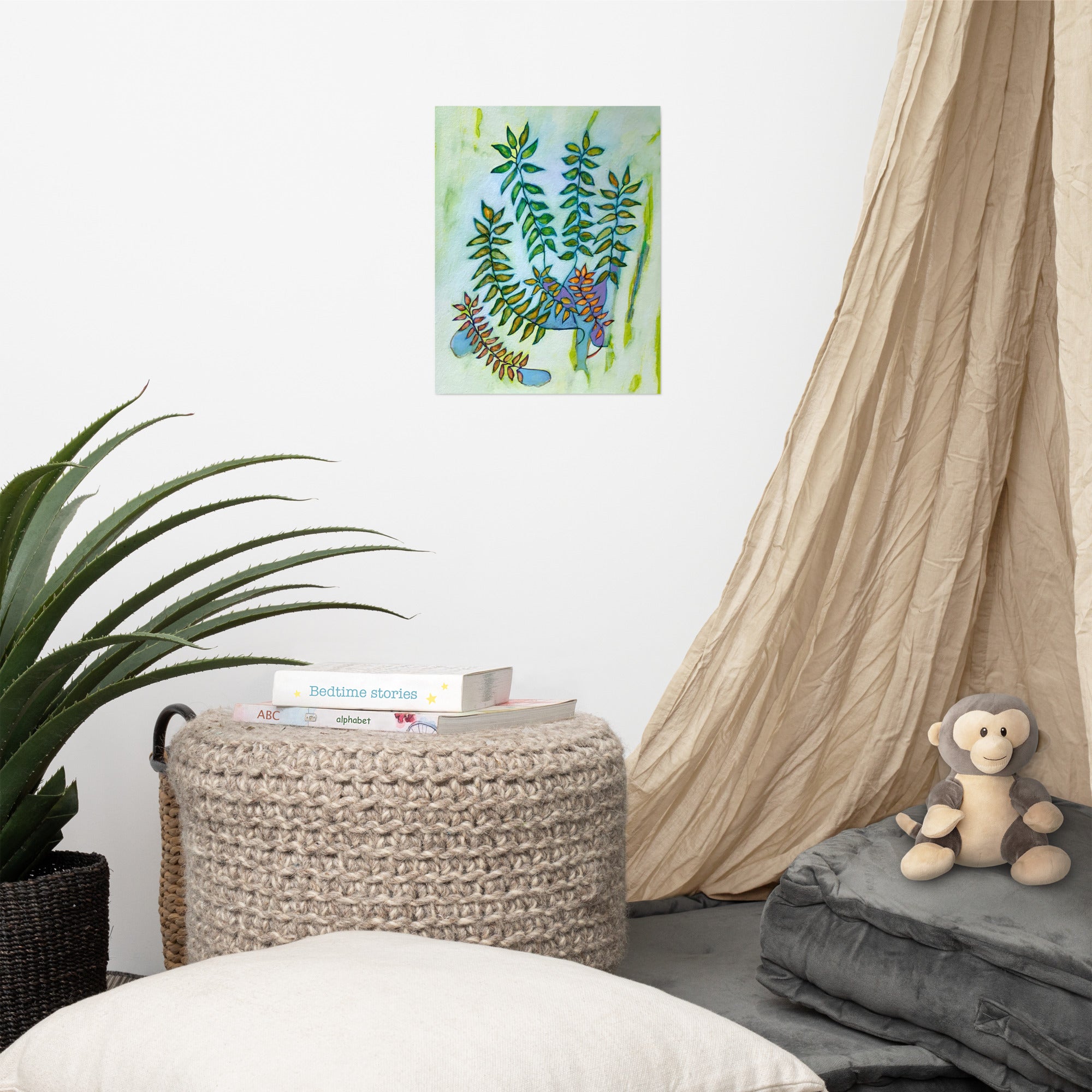 Calm Green Leaves Poster Unframed - Art Love Decor