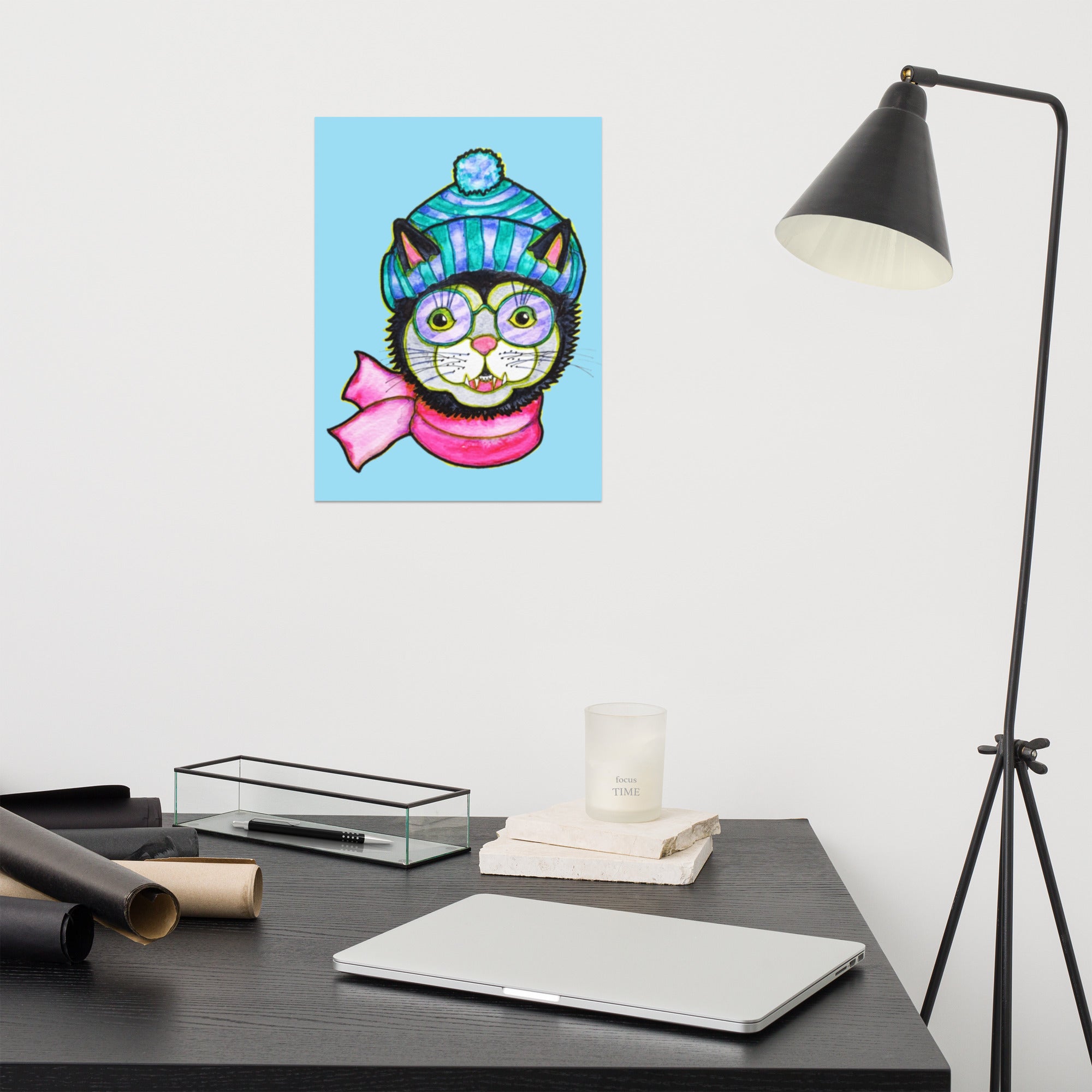 Kitty Cat Beanie Poster Unframed - Art Love Decor