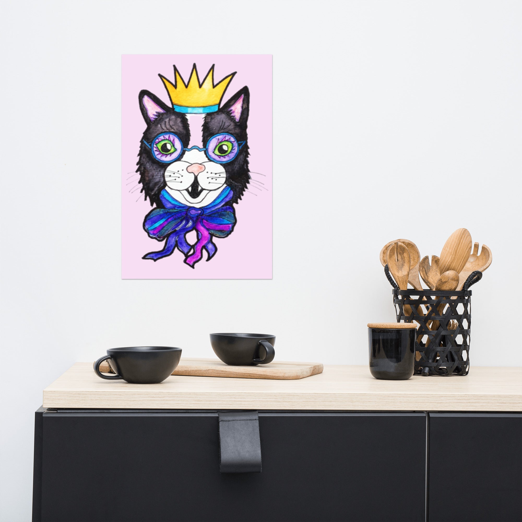 Kitty Cat Crown Poster Unframed - Art Love Decor