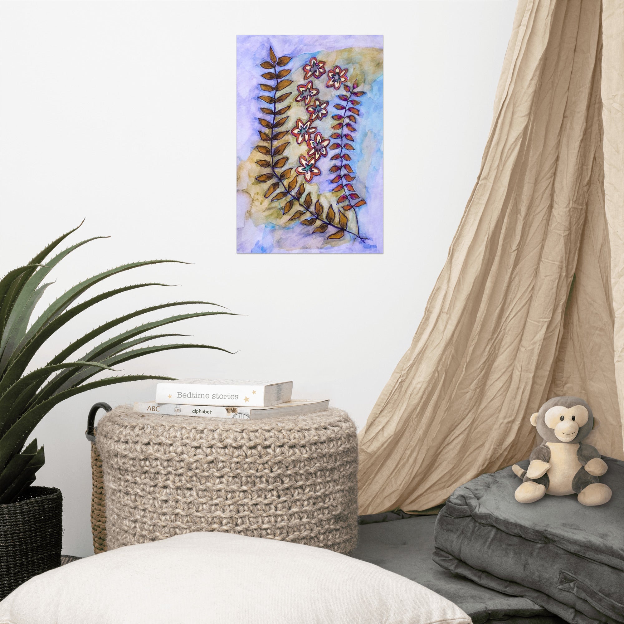 Flower Friend Leaves Poster Unframed - Art Love Decor