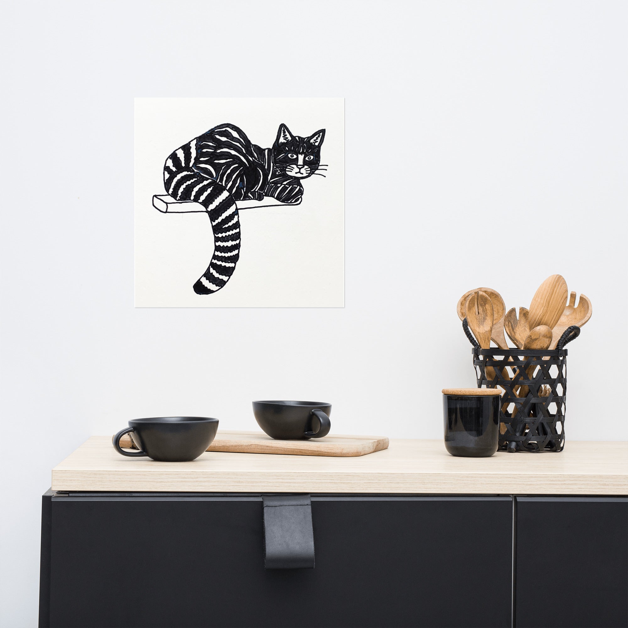 Striped Cat Poster Unframed - Art Love Decor