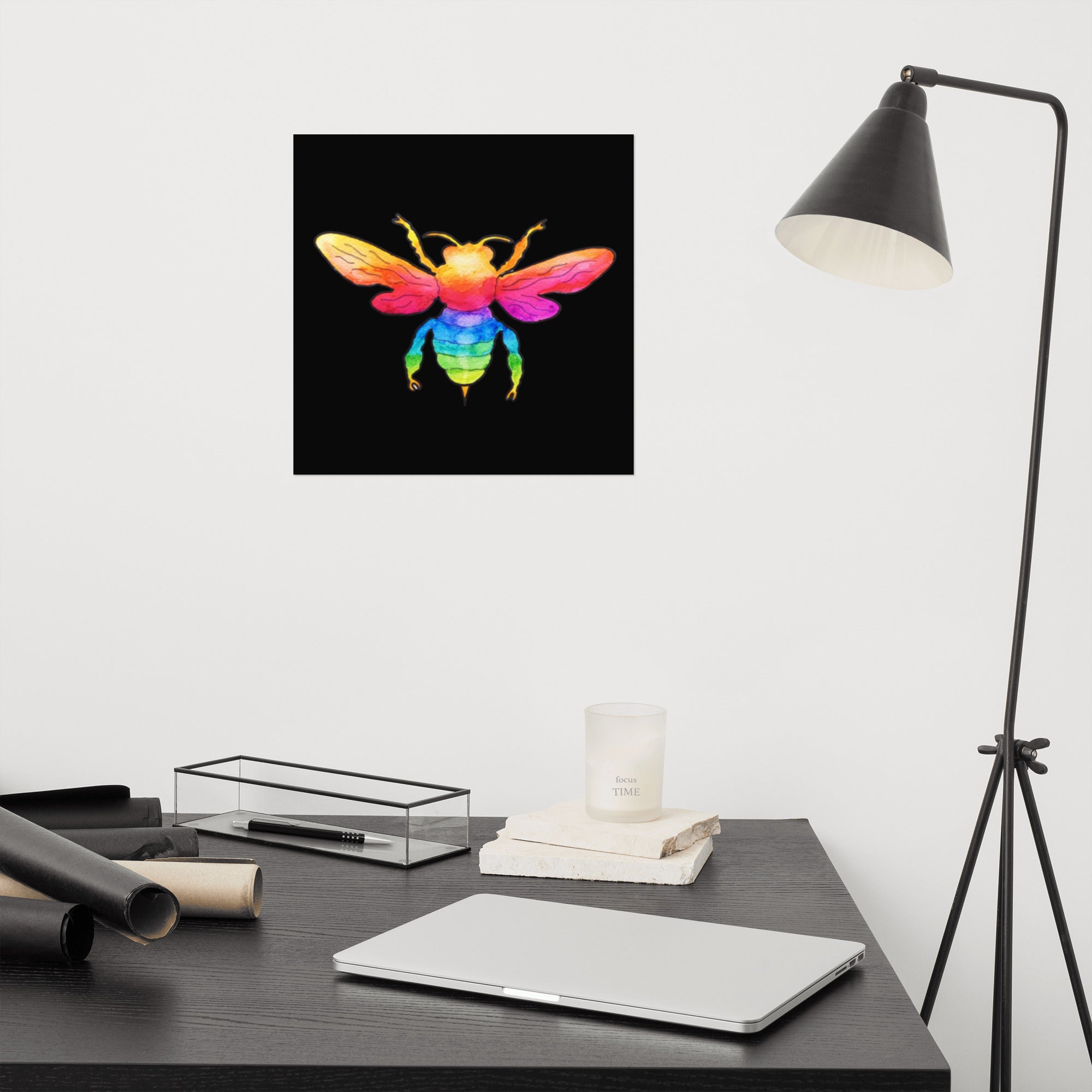 Rainbow Bee Poster Unframed - Art Love Decor