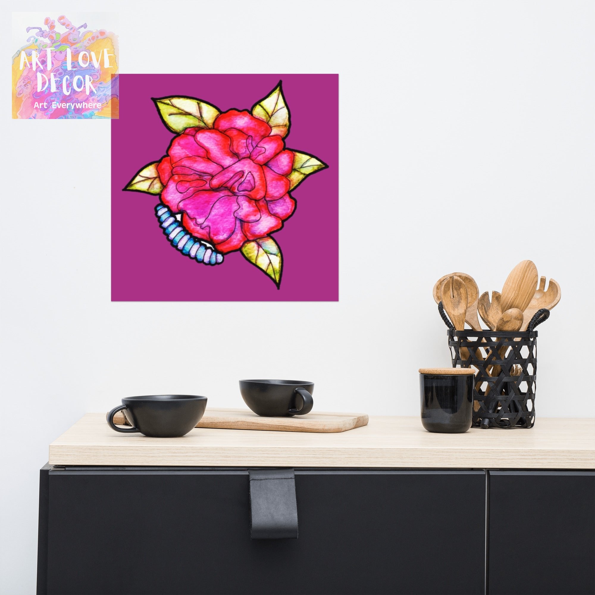 Pink Mum Flower Poster Unframed - Art Love Decor