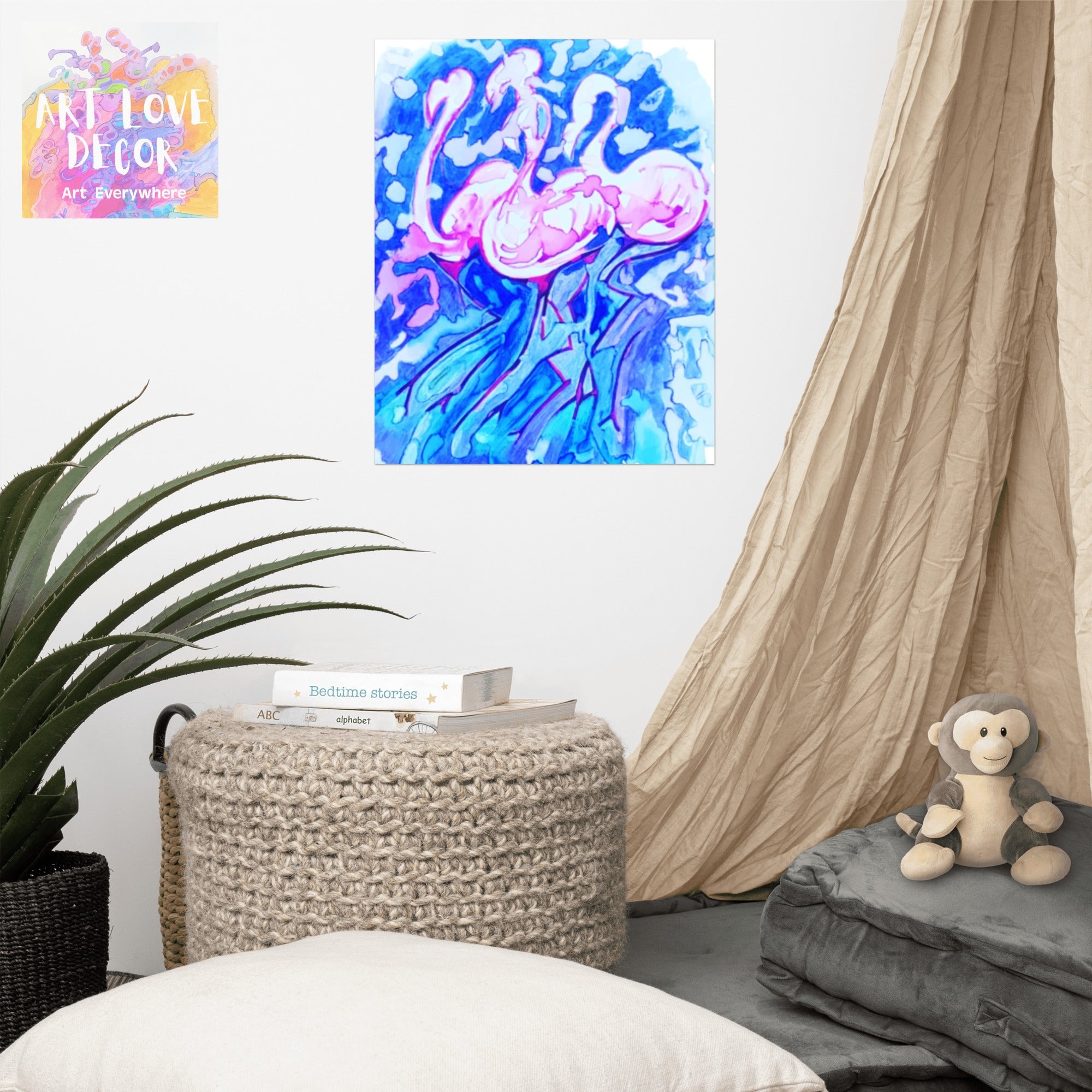Flamingos Poster Unframed - Art Love Decor