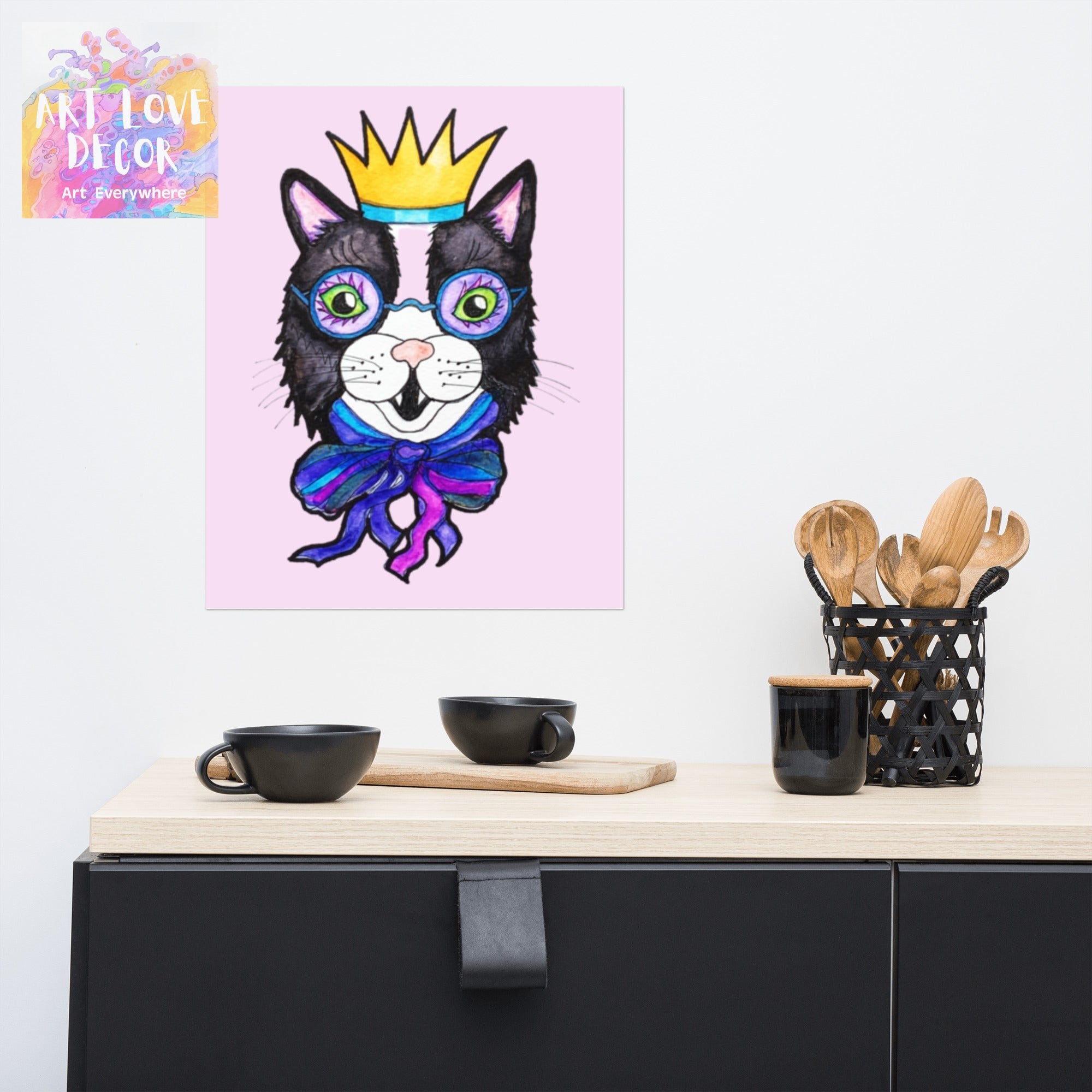 Kitty Cat Crown Poster Unframed - Art Love Decor