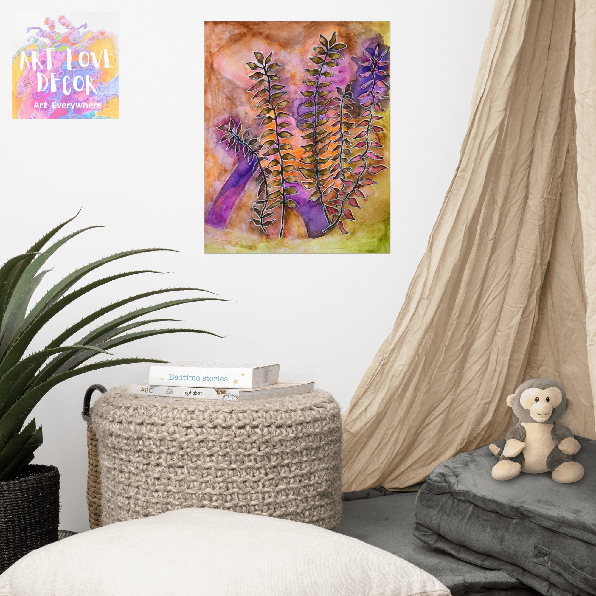 Night Street Leaves Poster Unframed - Art Love Decor