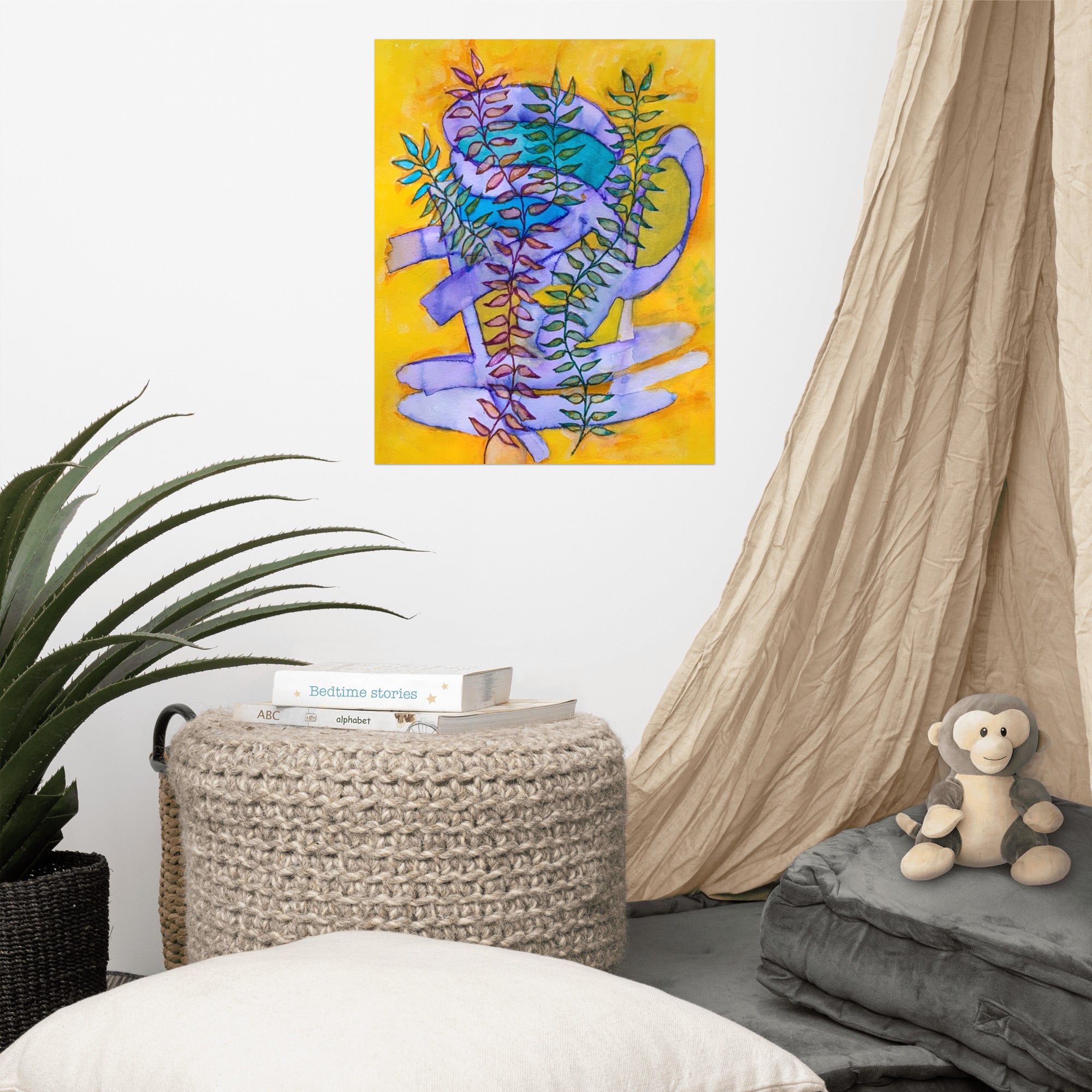 Copper Hour Leaves Poster Unframed - Art Love Decor
