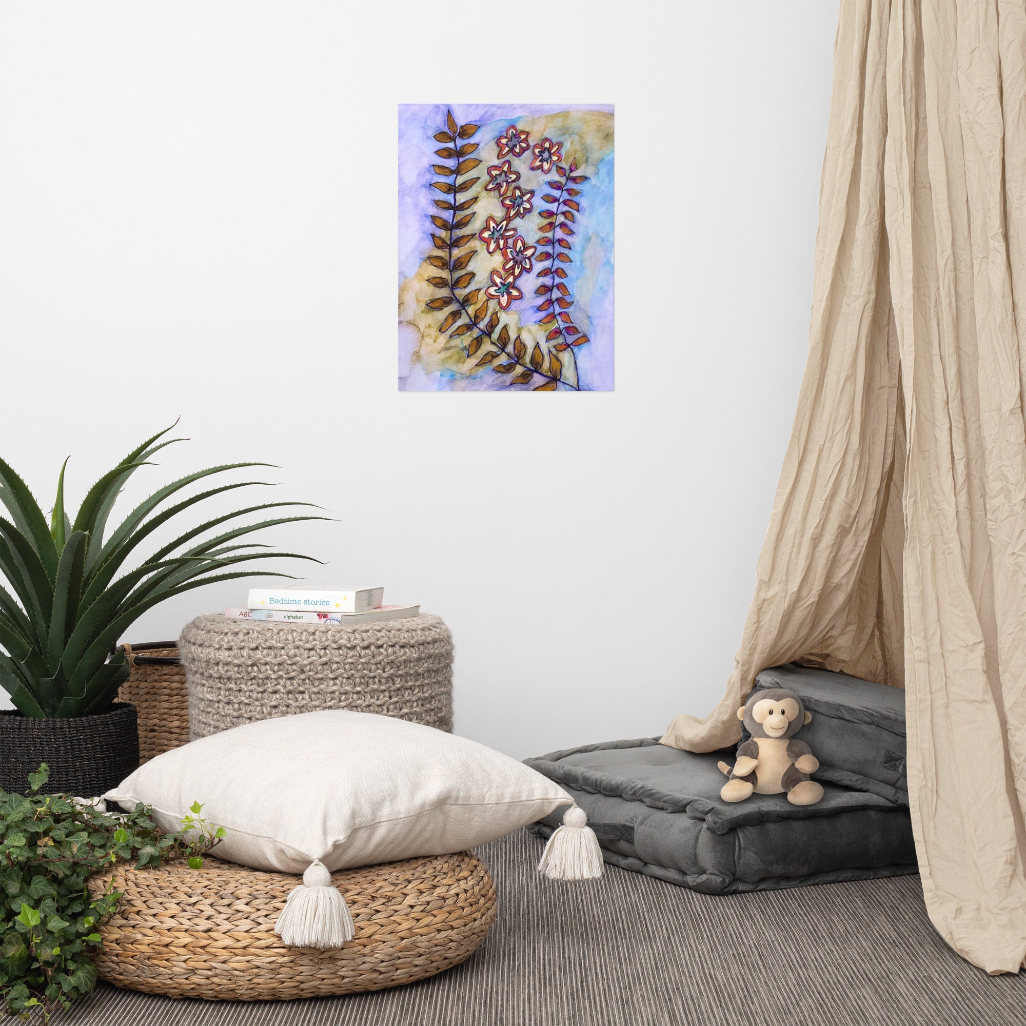Flower Friend Leaves Poster Unframed - Art Love Decor