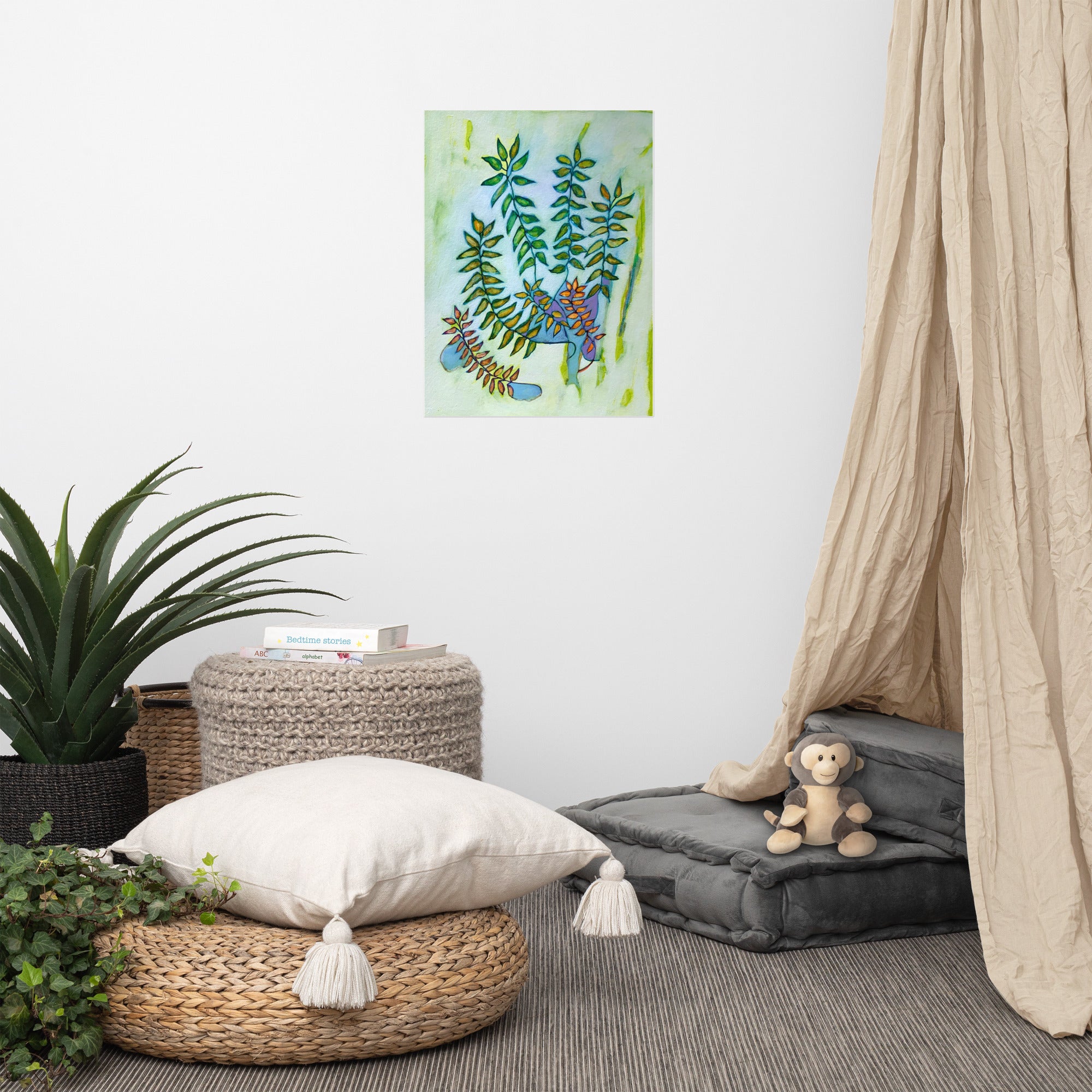 Calm Green Leaves Poster Unframed - Art Love Decor