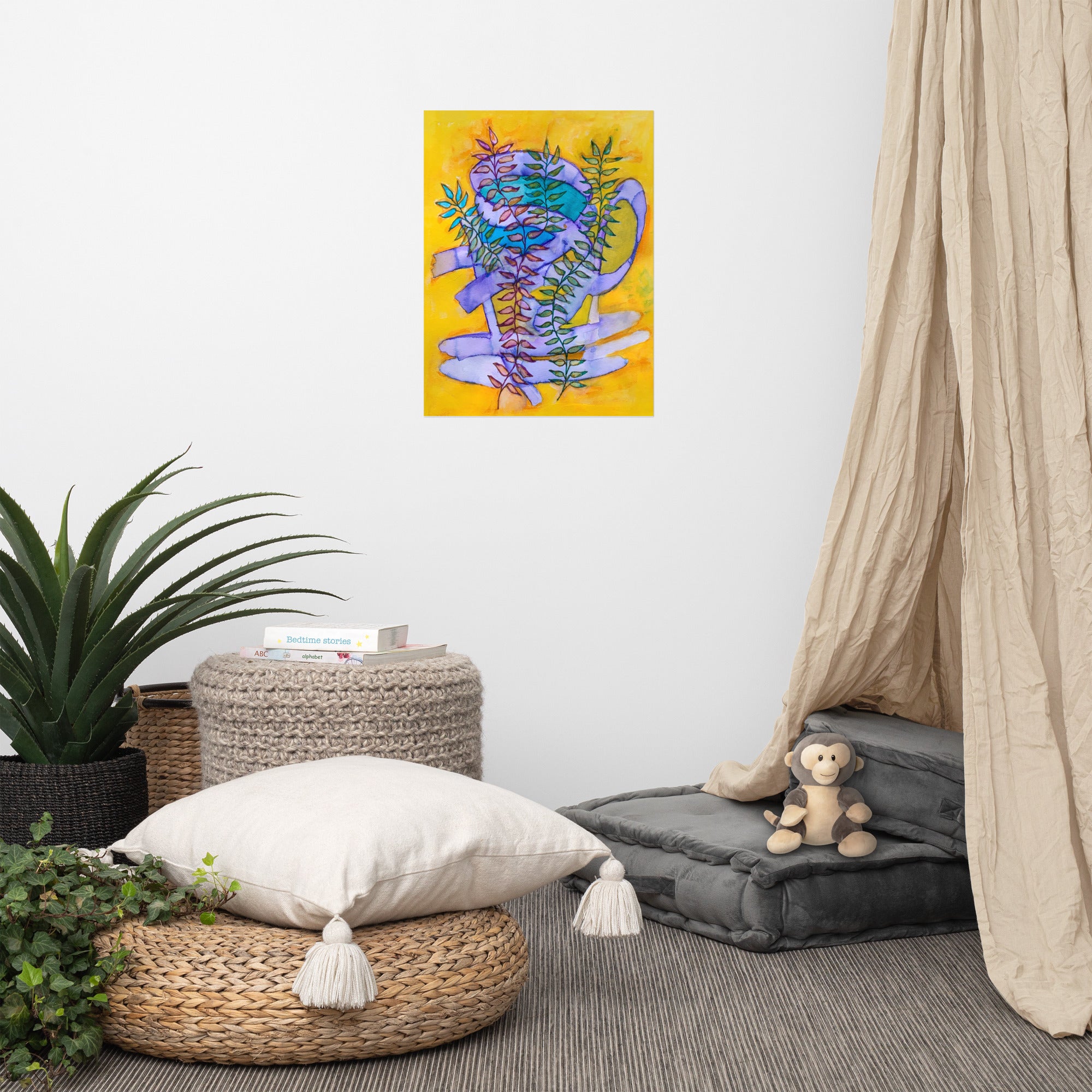 Copper Hour Leaves Poster Unframed - Art Love Decor