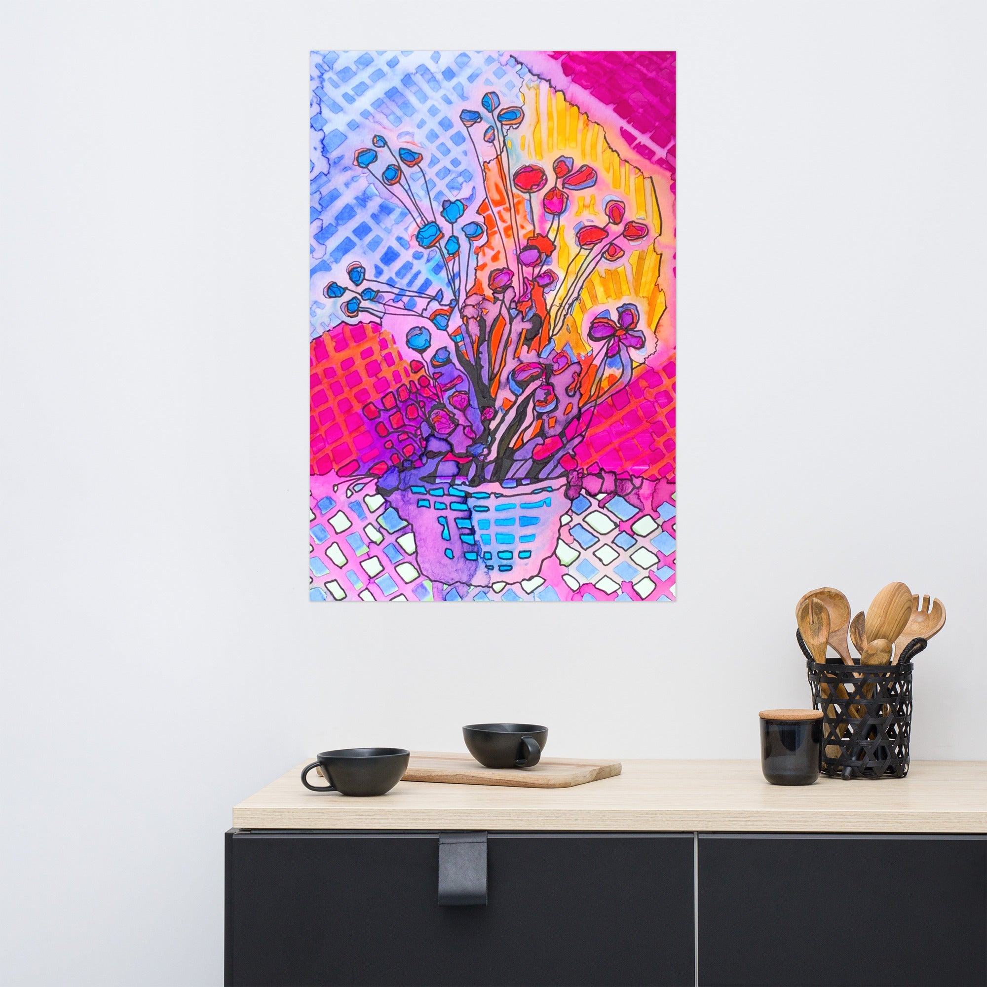 Flower Pot Poster Unframed - Art Love Decor