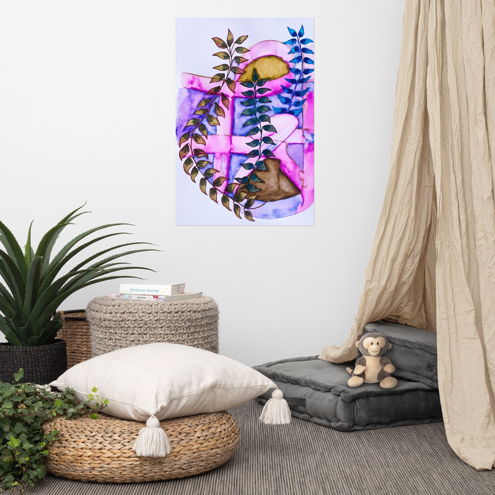 Locked Gate Leaves Poster Unframed - Art Love Decor
