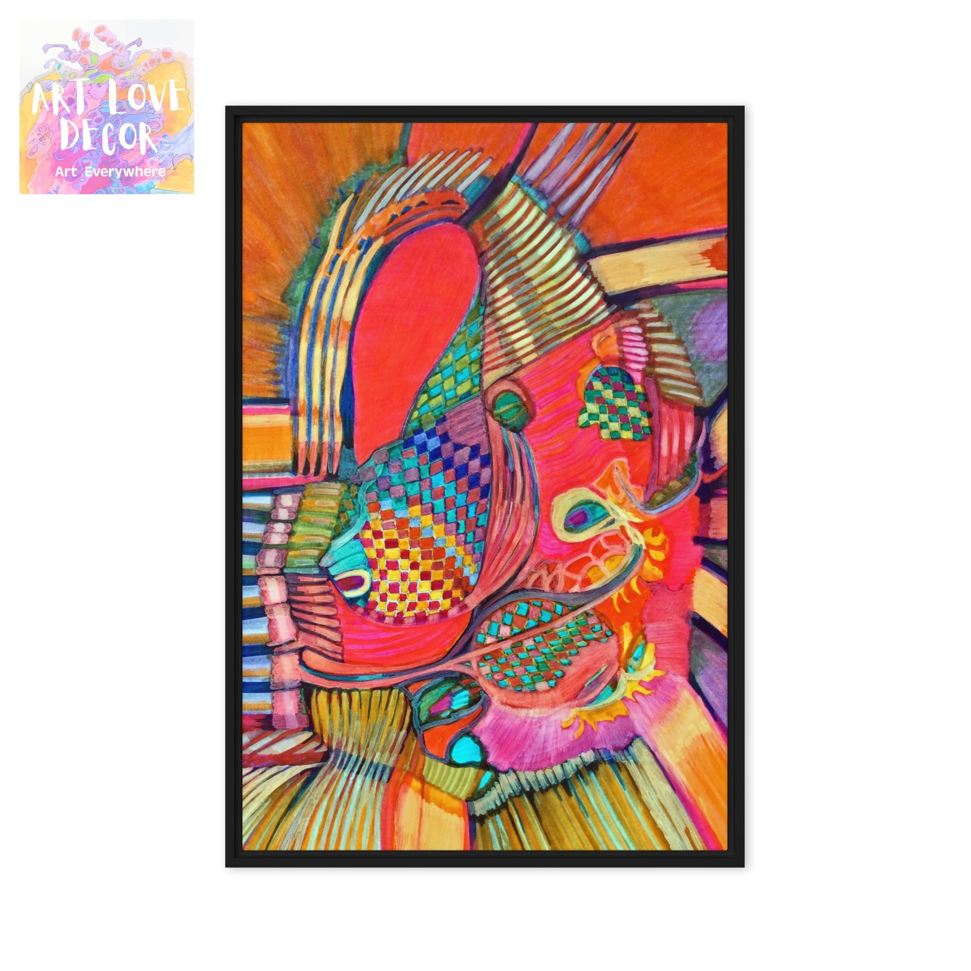 Come Together Abstract Framed canvas print - Art Love Decor