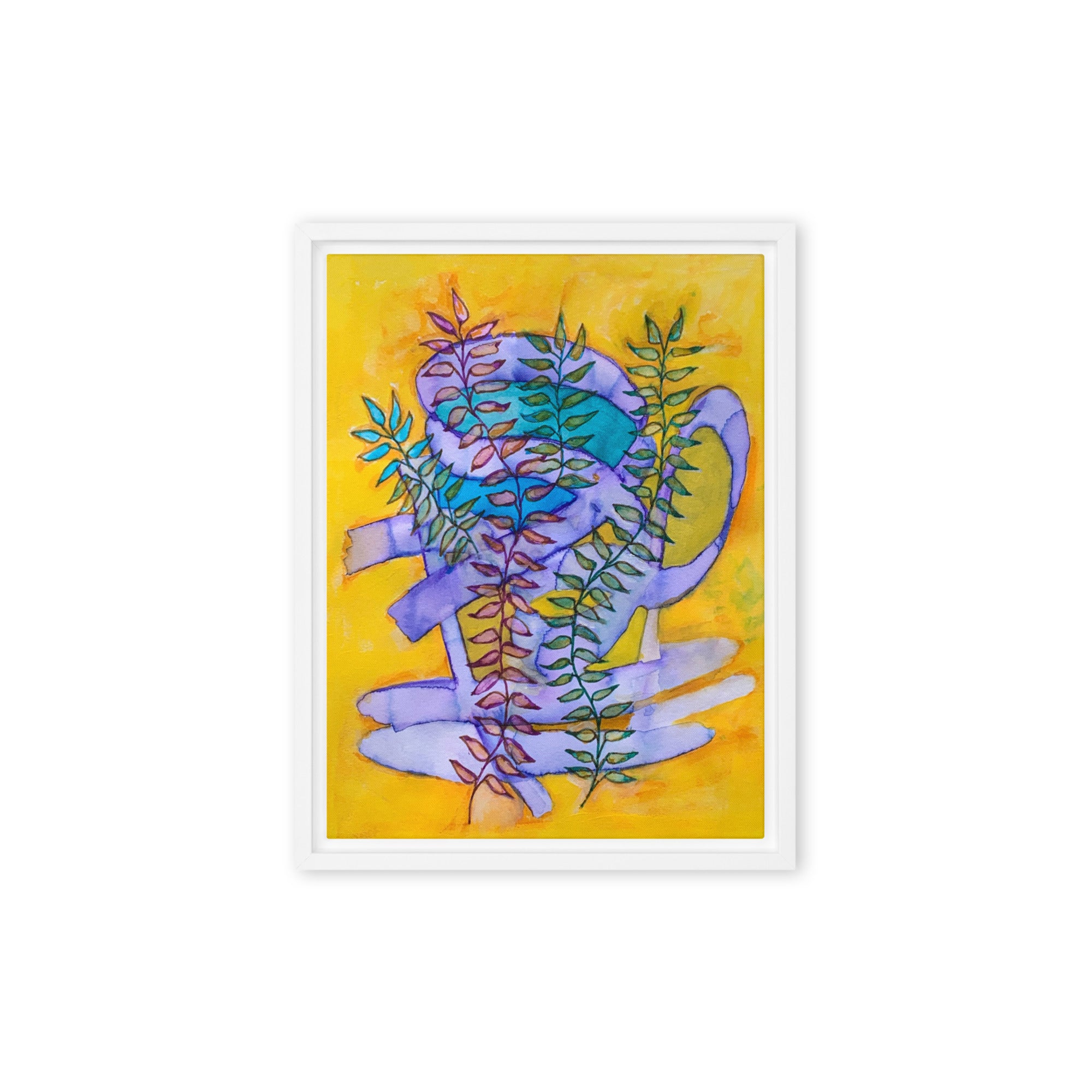 Copper Hour Leaves Framed canvas print - Art Love Decor