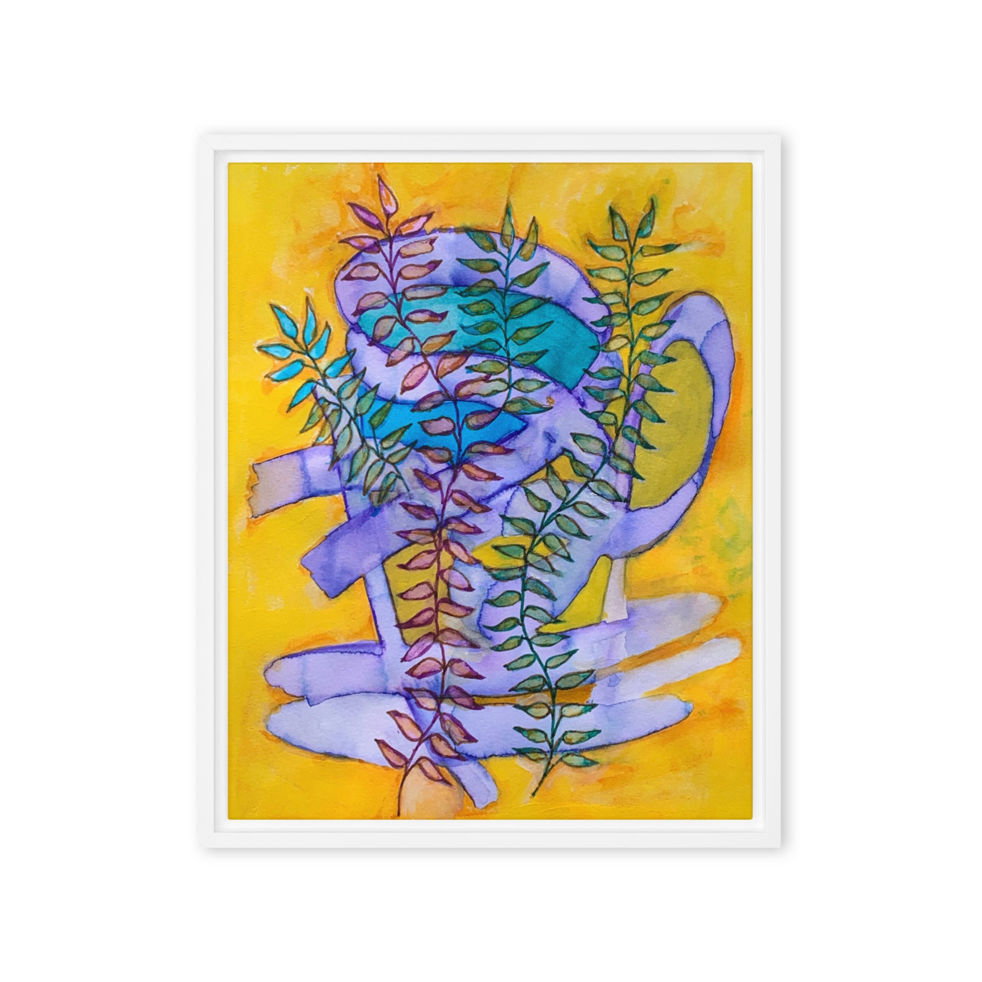 Copper Hour Leaves Framed canvas print - Art Love Decor