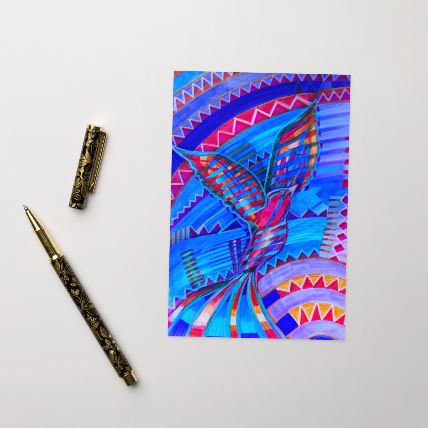 Native Bird Abstract Greeting card - Art Love Decor