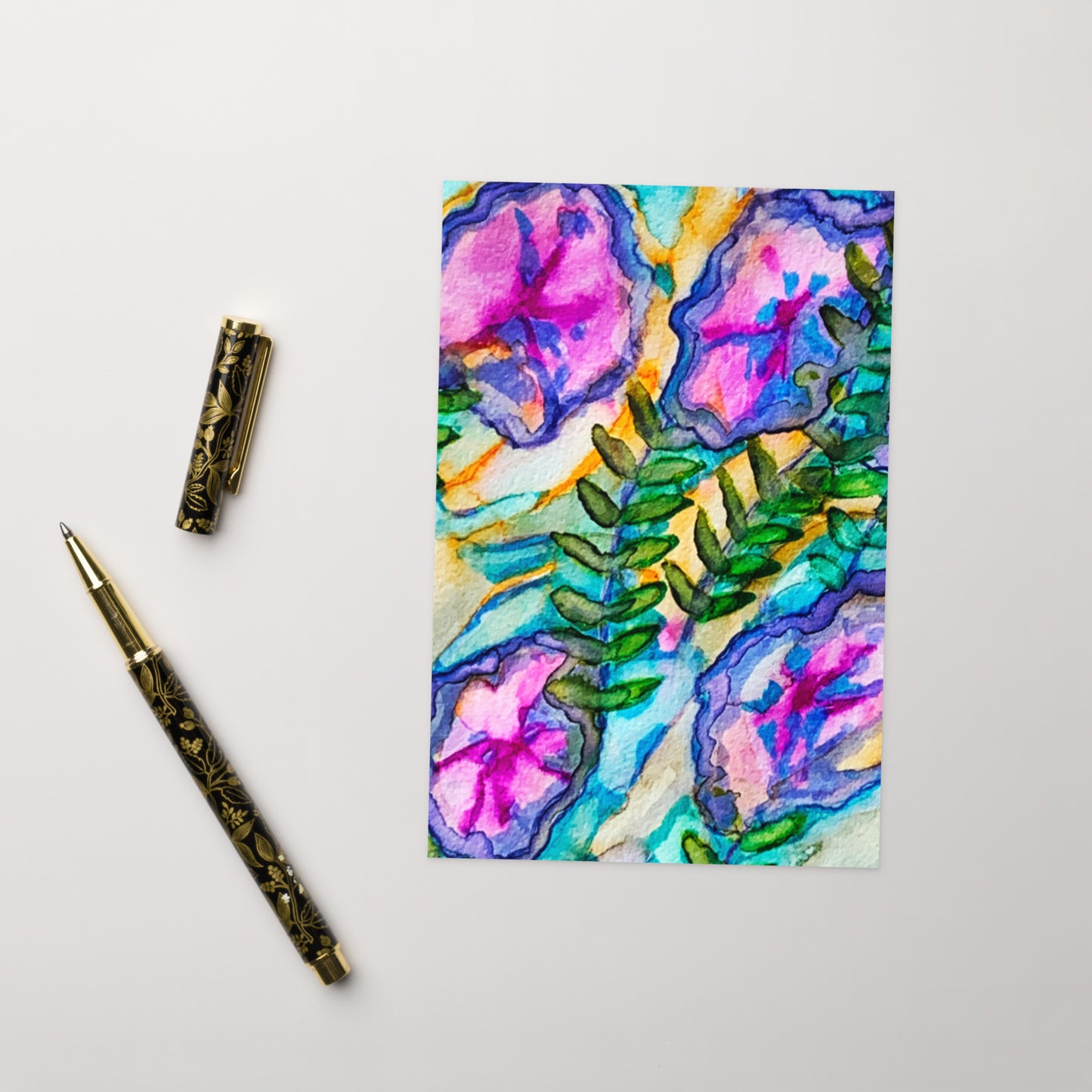 Four Pinks Abstract Greeting card