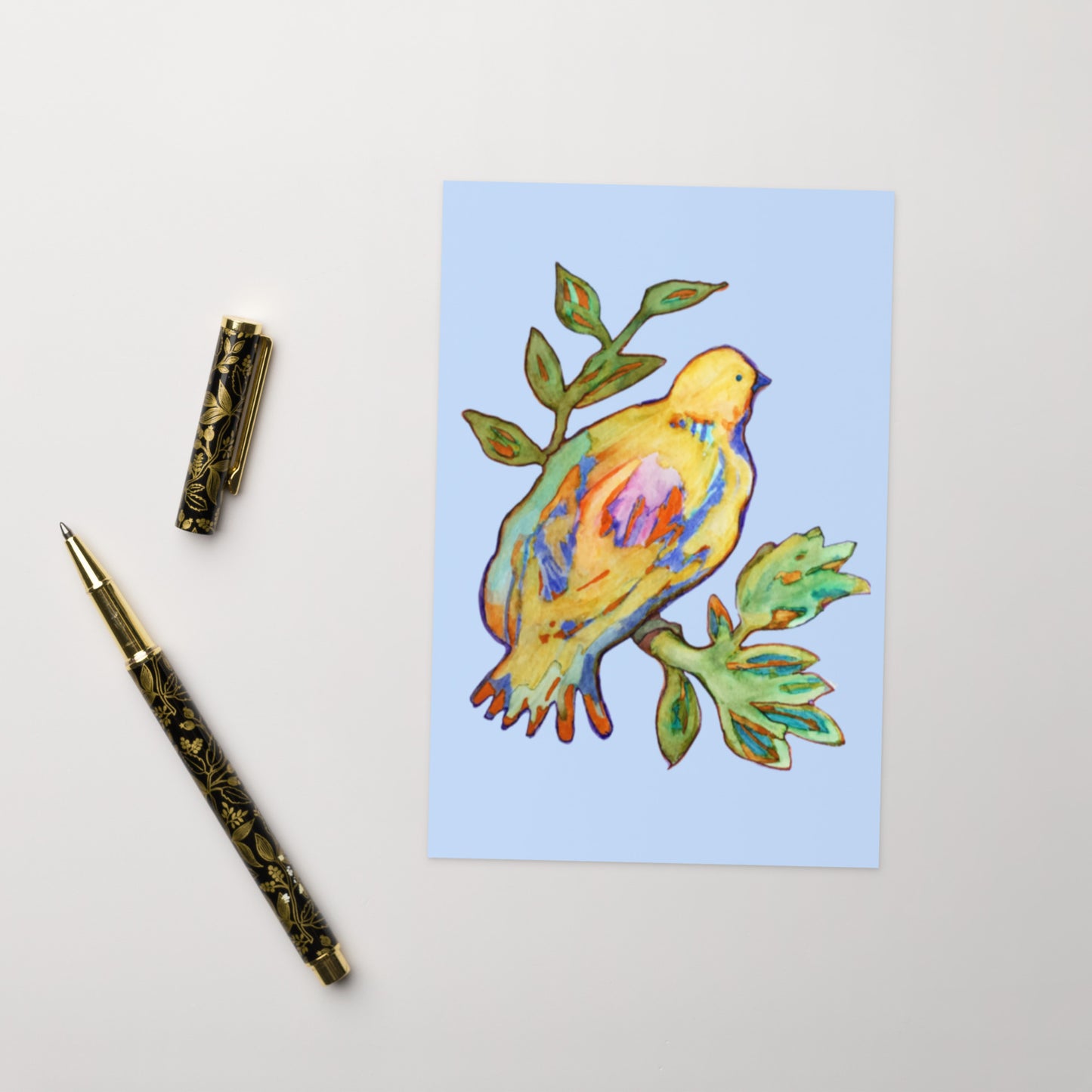 Yellow Bird Greeting card - Art Love Decor