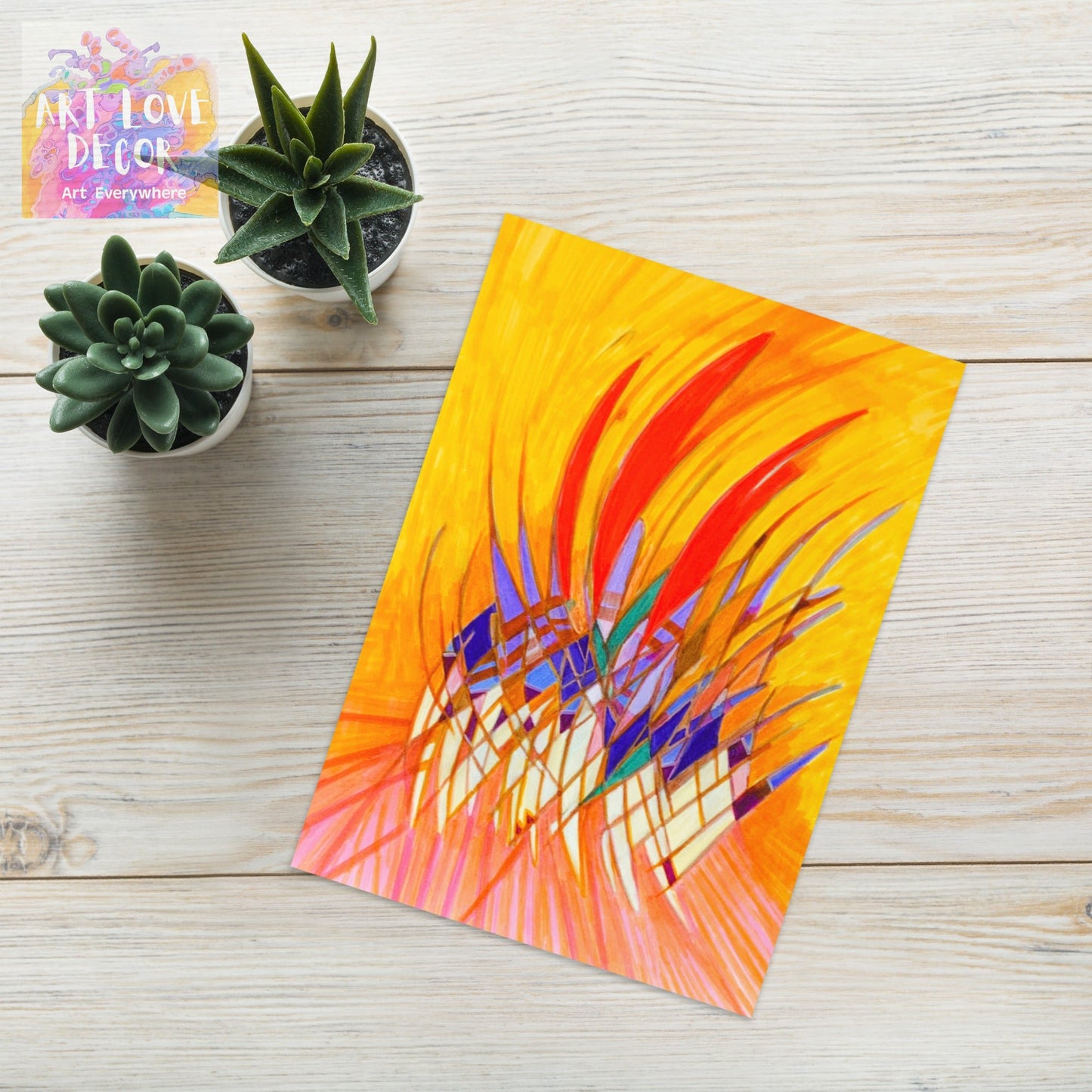 Running Late Abstract Greeting card - Art Love Decor