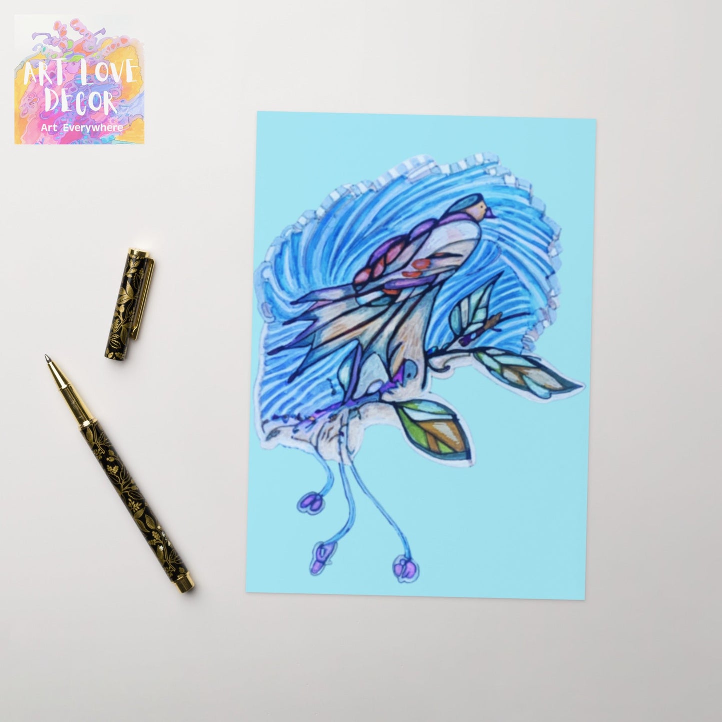 Paradise Bird Greeting card - Art Love Decor