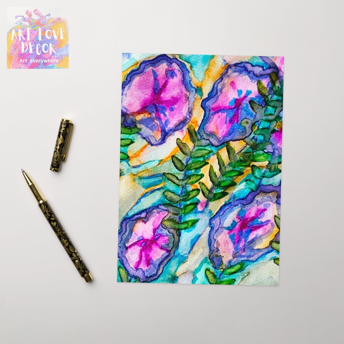 Four Pinks Abstract Greeting card