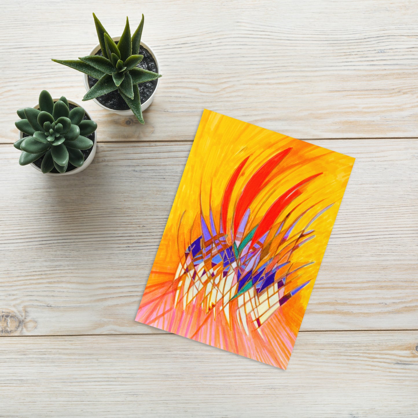 Running Late Abstract Greeting card - Art Love Decor