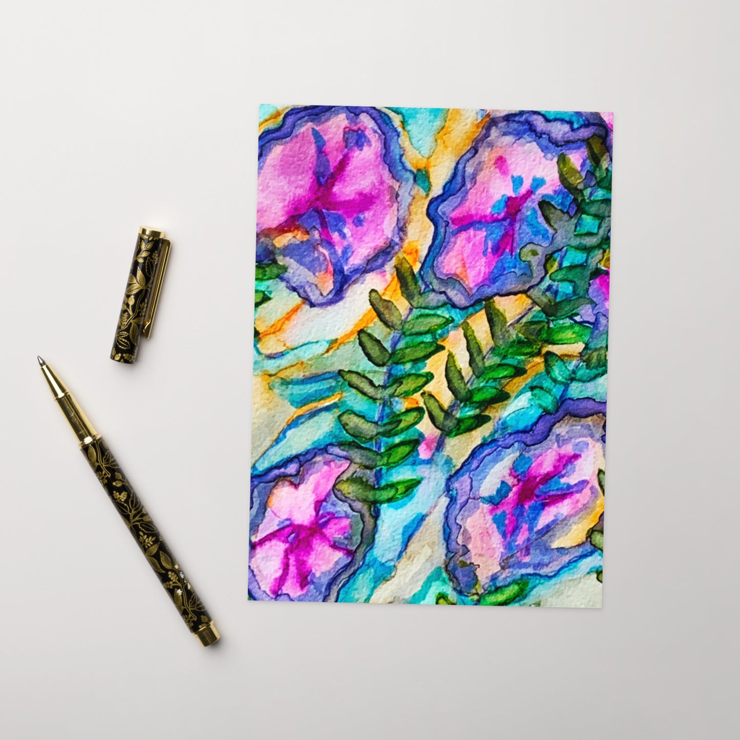 Four Pinks Abstract Greeting card
