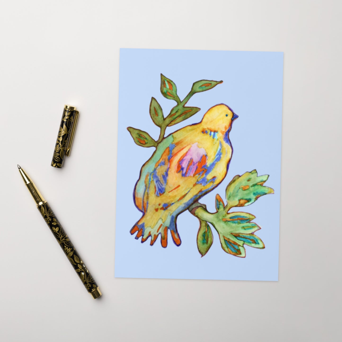 Yellow Bird Greeting card - Art Love Decor